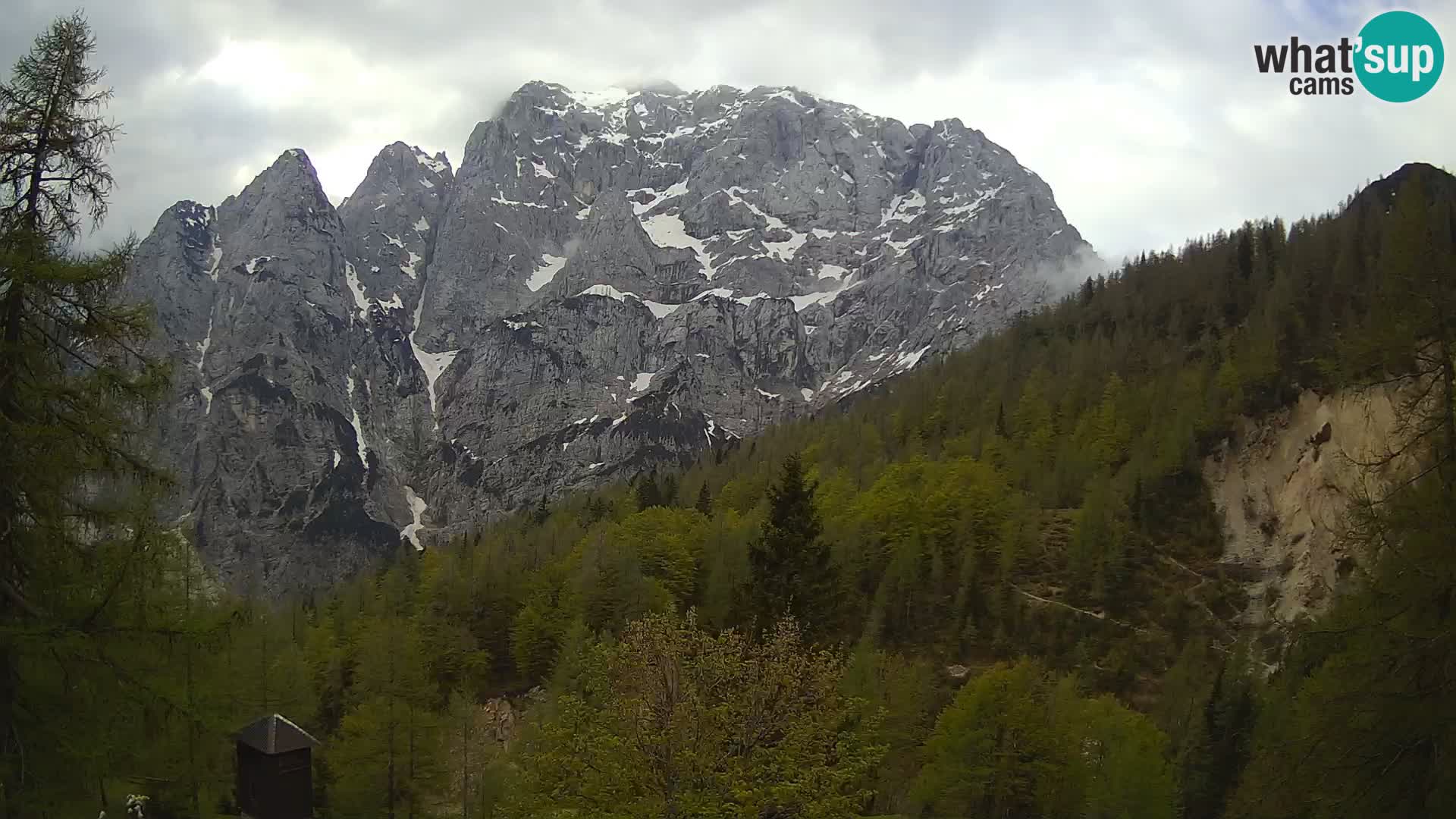 Vršič LIVE webcam Erjavčeva house – view to PRISOJNIK – Slovenia