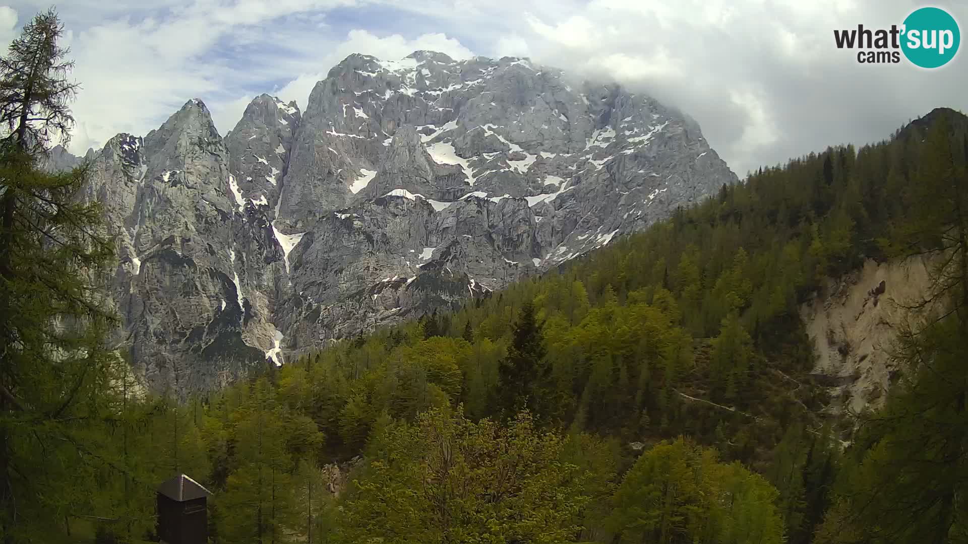 Vršič LIVE webcam Erjavčeva house – view to PRISOJNIK – Slovenia