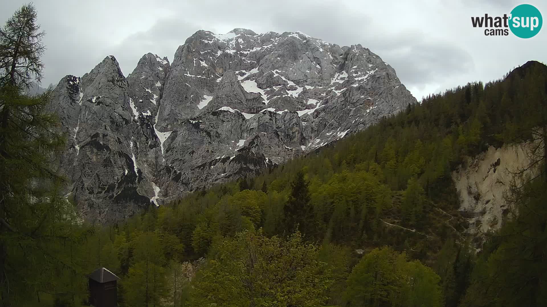 Vršič spletna kamera Erjavčeva hiša – pogled na PRISOJNIK