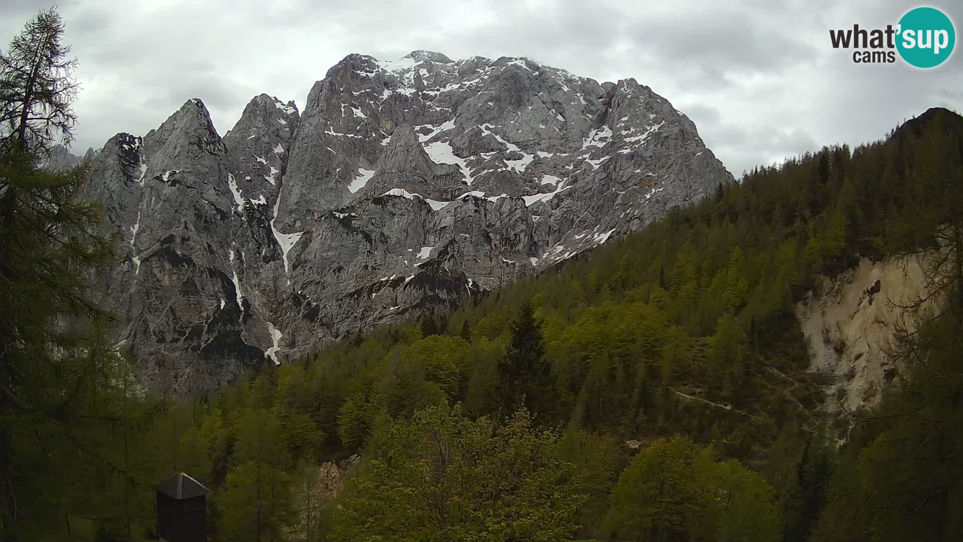 Vršič spletna kamera Erjavčeva hiša – pogled na PRISOJNIK
