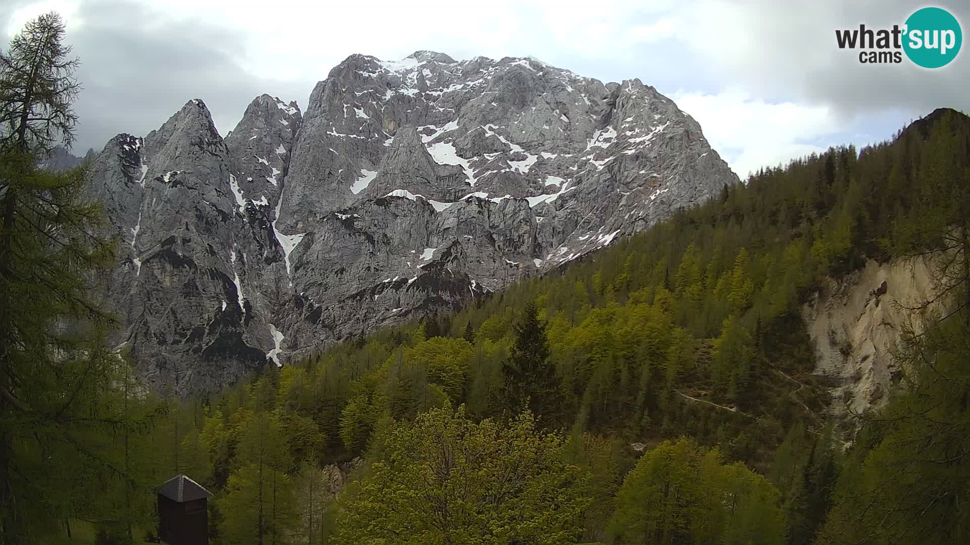 Vršič LIVE webcam casa Erjavčeva – vista sul PRISOJNIK – Slovenia
