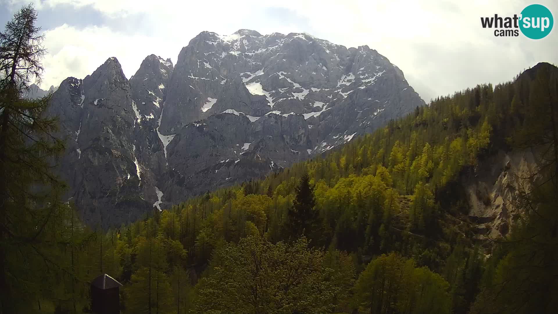 Vršič LIVE webcam casa Erjavčeva – vista sul PRISOJNIK – Slovenia