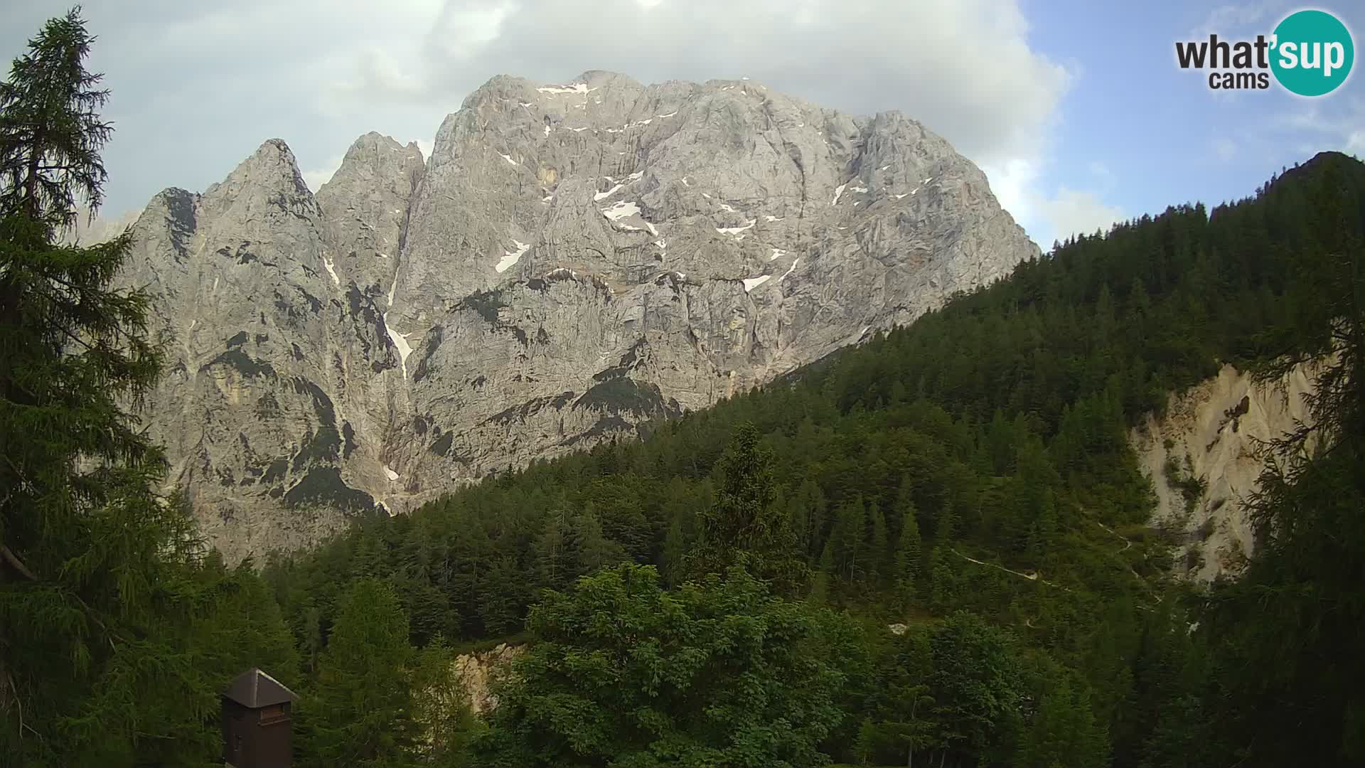 Vršič LIVE webcam Erjavčeva house – view to PRISOJNIK – Slovenia