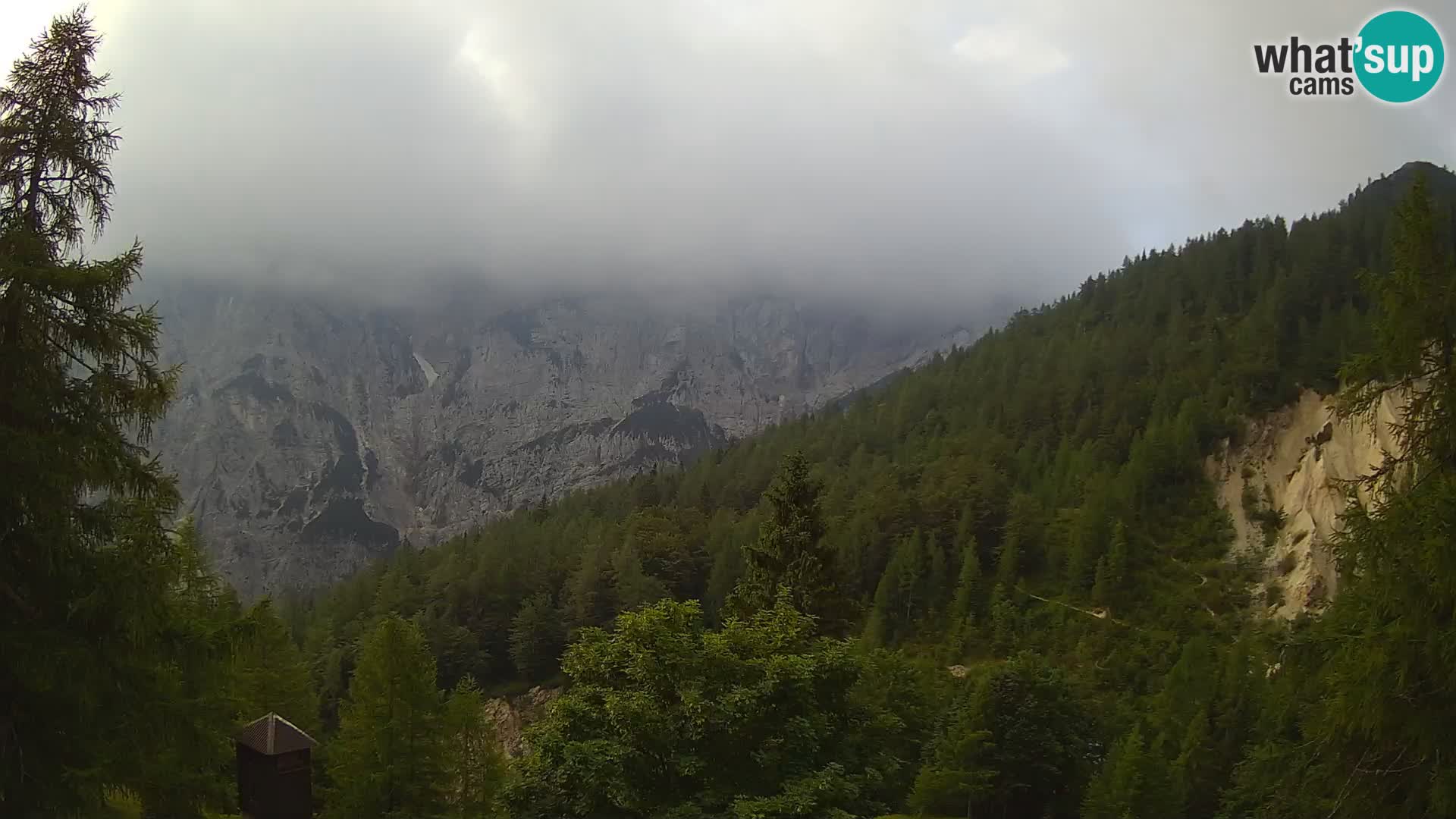 Vršič LIVE webcam Erjavčeva house – view to PRISOJNIK – Slovenia