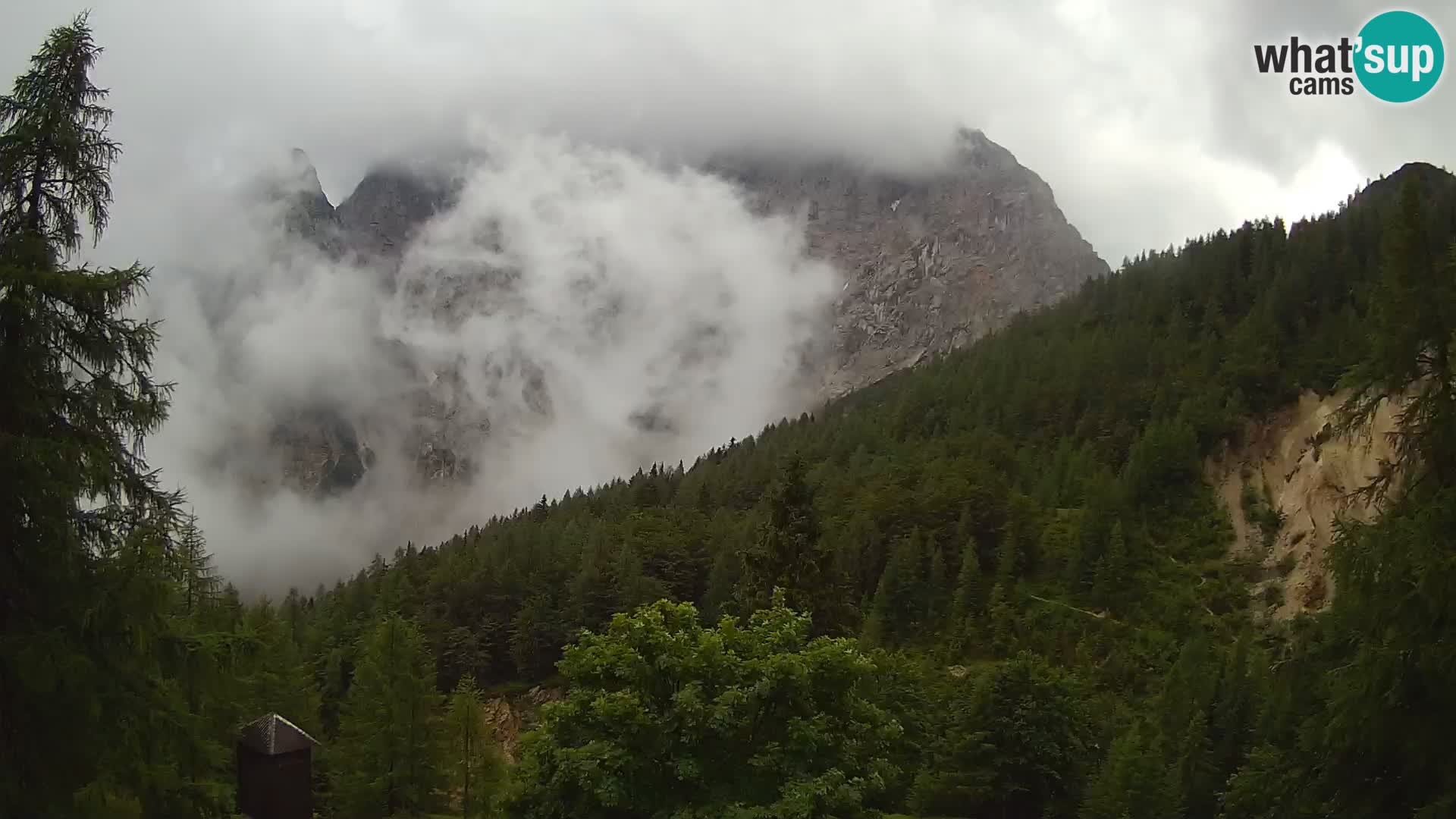 Vršič LIVE webcam Erjavčeva house – view to PRISOJNIK – Slovenia
