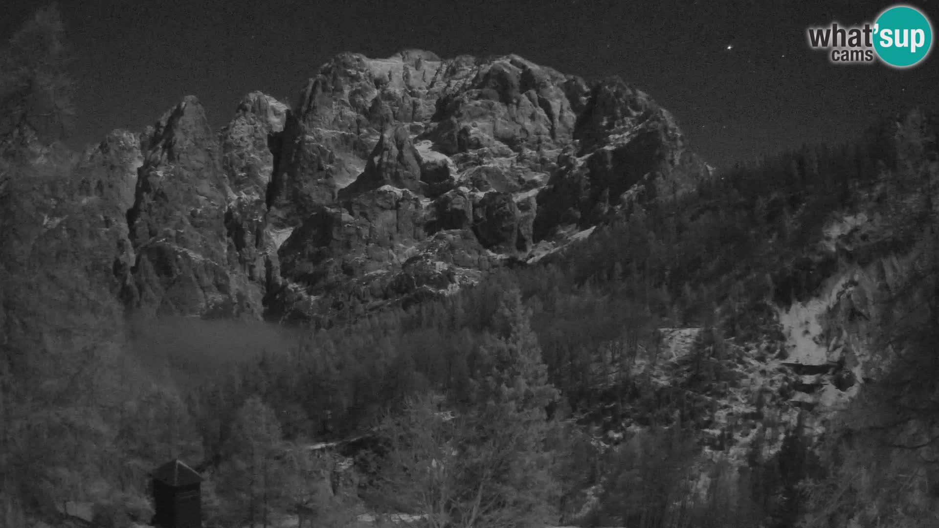 Webcam Vršič LIVE maison Erjavčeva – vue sur PRISOJNIK – Slovénie