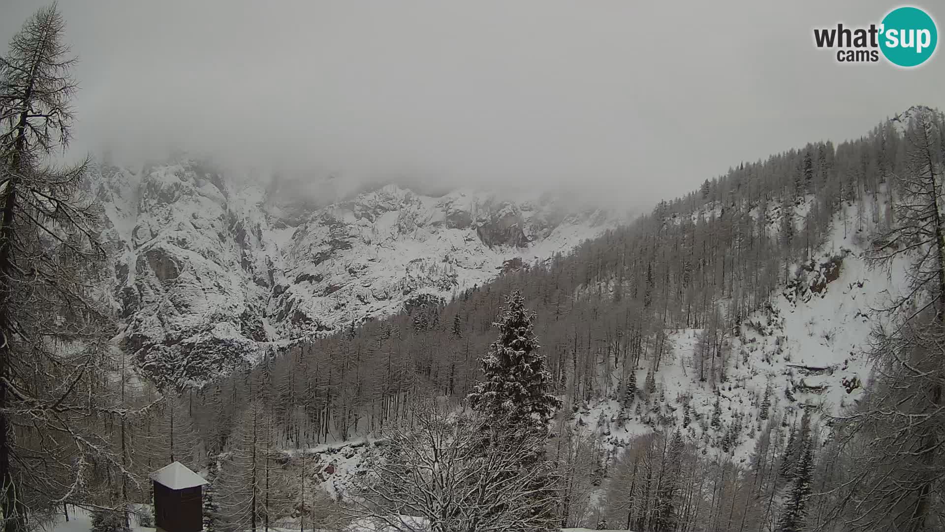 Vršič LIVE Webcam Haus Erjavčeva – Blick auf PRISOJNIK – Slowenien