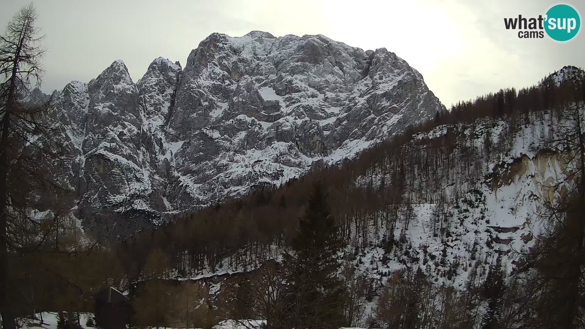 Vršič spletna kamera Erjavčeva hiša – pogled na PRISOJNIK