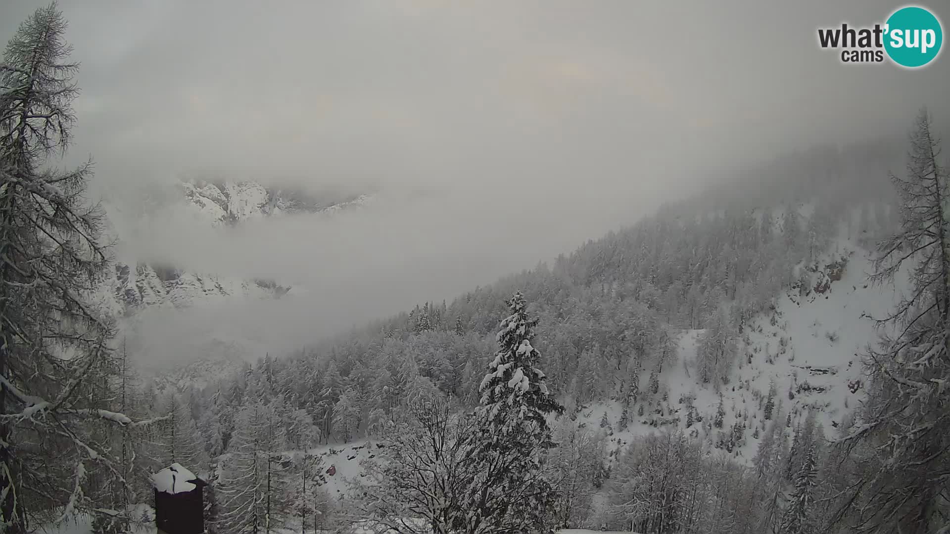 Vršič LIVE Webcam Haus Erjavčeva – Blick auf PRISOJNIK – Slowenien