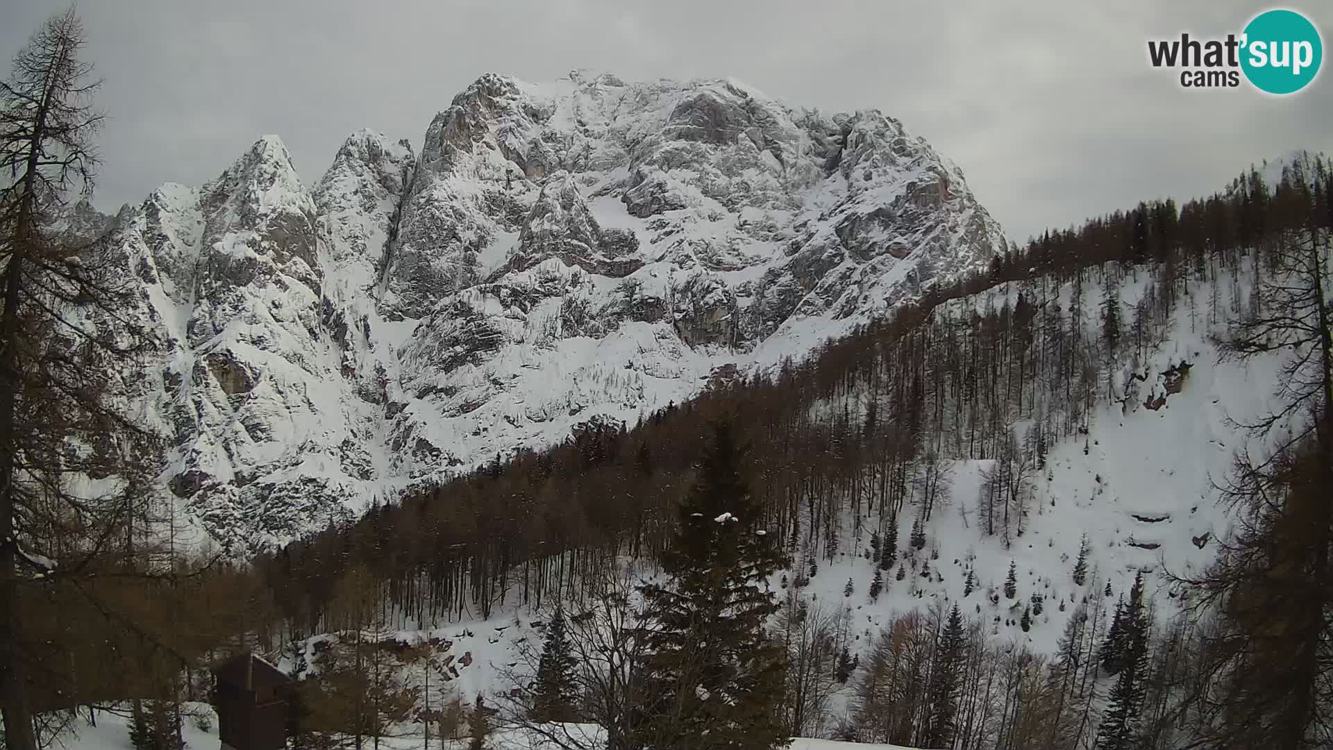 Vršič LIVE webcam casa Erjavčeva – vista sul PRISOJNIK – Slovenia