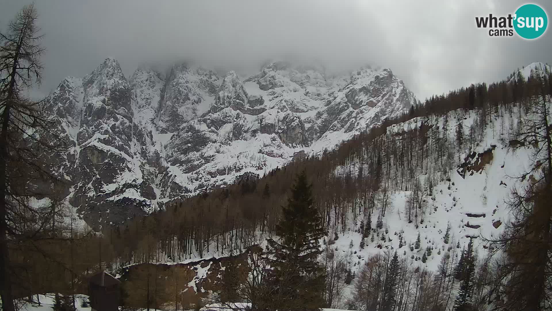 Vršič LIVE Webcam Haus Erjavčeva – Blick auf PRISOJNIK – Slowenien