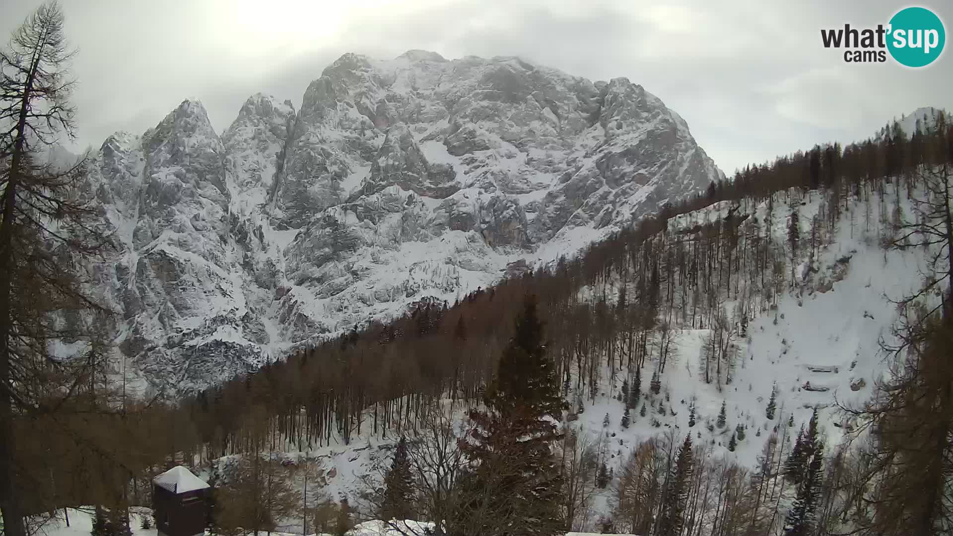 Vršič LIVE Webcam Haus Erjavčeva – Blick auf PRISOJNIK – Slowenien