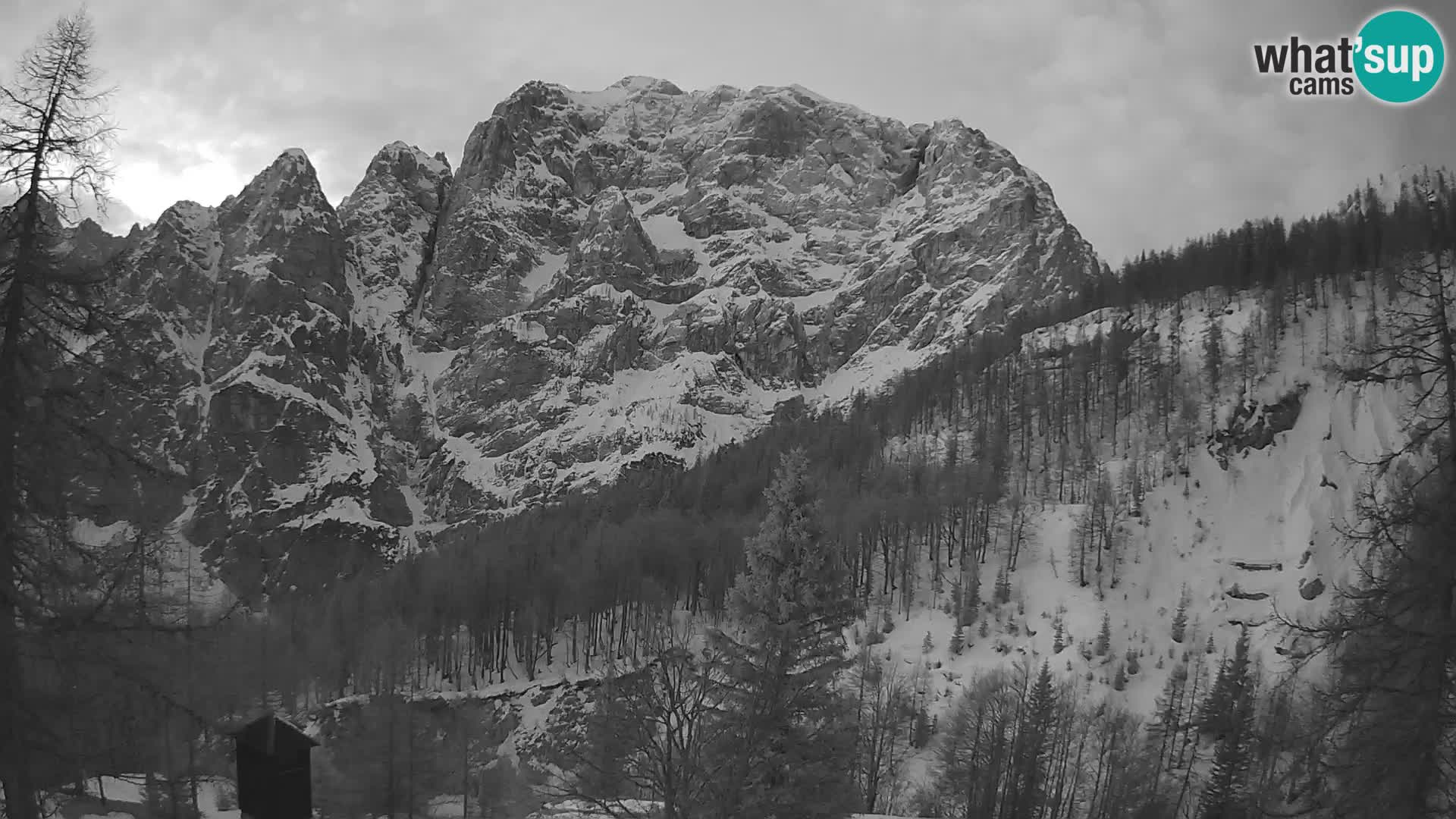 Vršič LIVE webcam casa Erjavčeva – vista sul PRISOJNIK – Slovenia