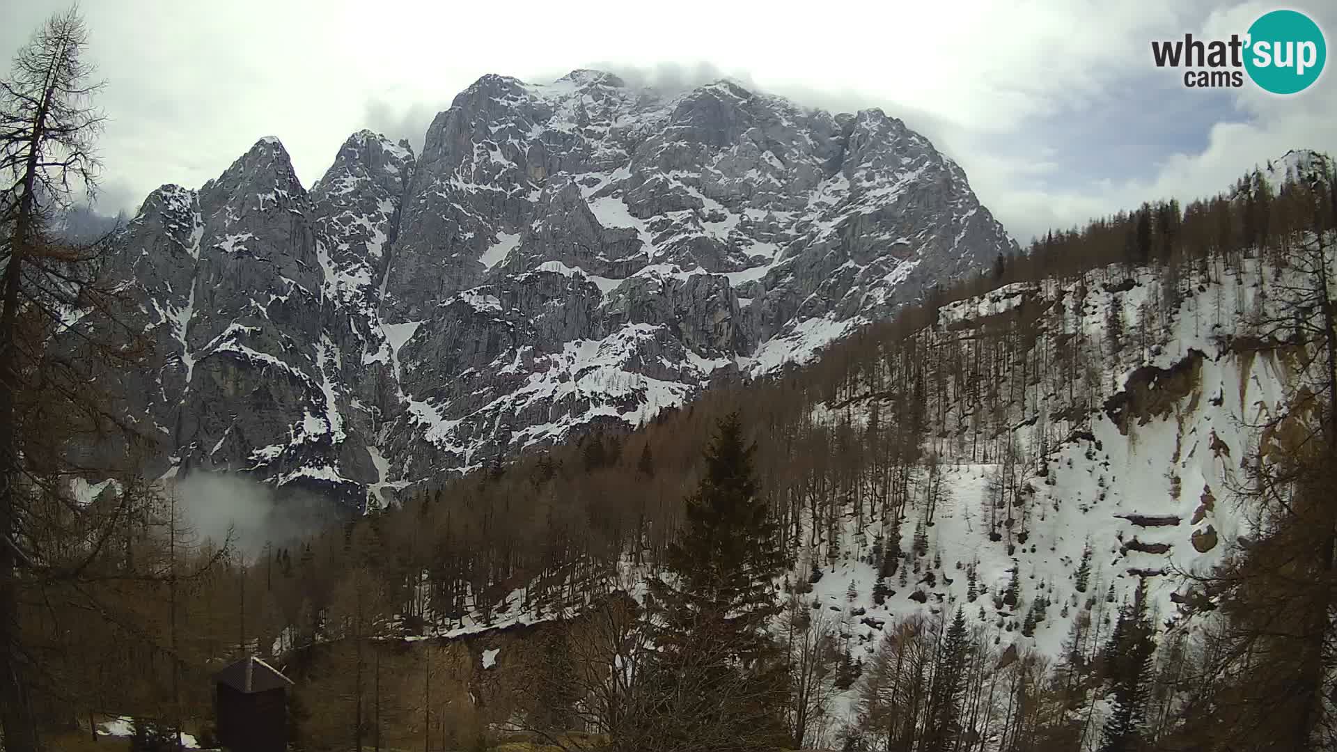 Vršič spletna kamera Erjavčeva hiša – pogled na PRISOJNIK