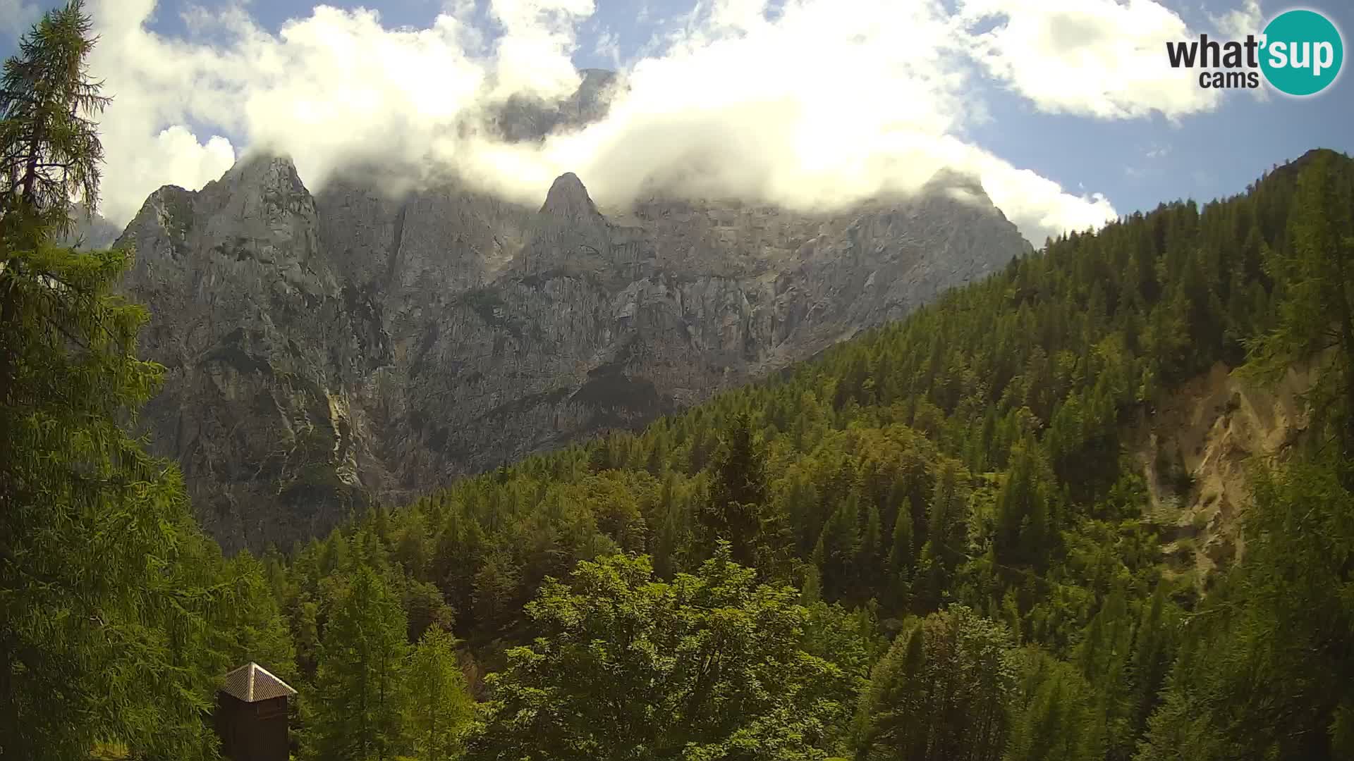Vršič LIVE webcam Erjavčeva house – view to PRISOJNIK – Slovenia