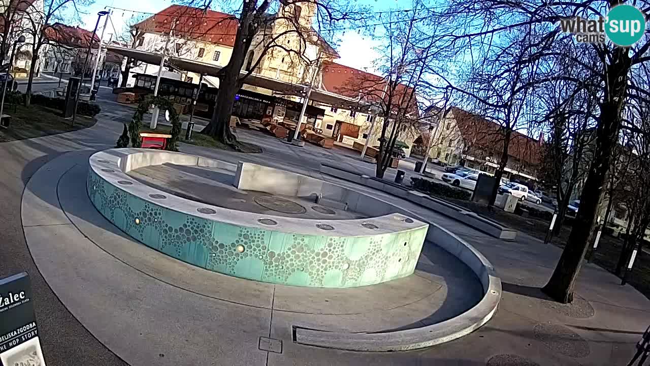 Bier-Springbrunnen Webcam Žalec – Grünen Goldes