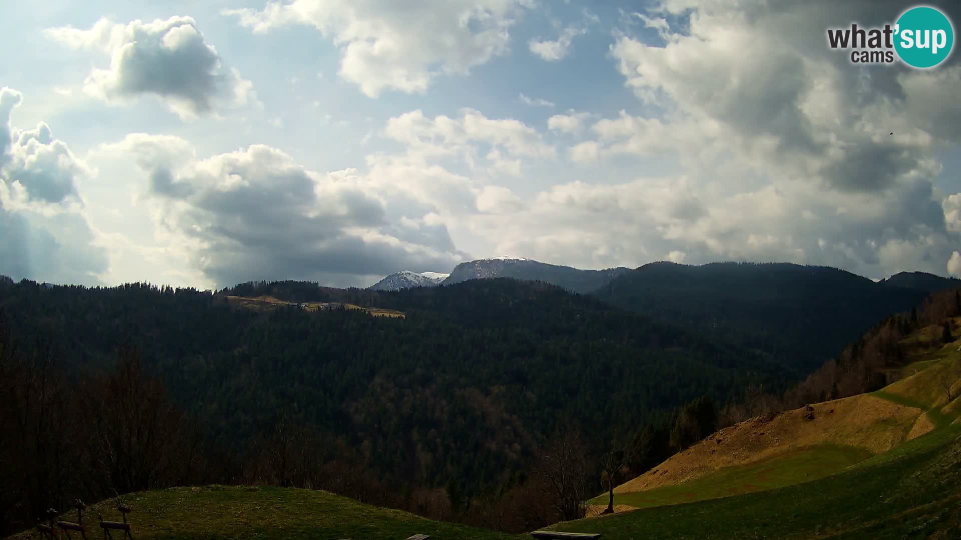 Spletna kamera Brunarica Dražgoše – Pogled v živo na Ratitovec (1666 m)