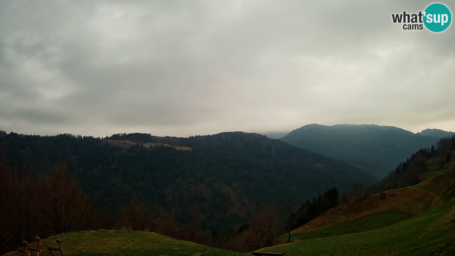 Spletna kamera Brunarica Dražgoše – Pogled v živo na Ratitovec (1666 m)