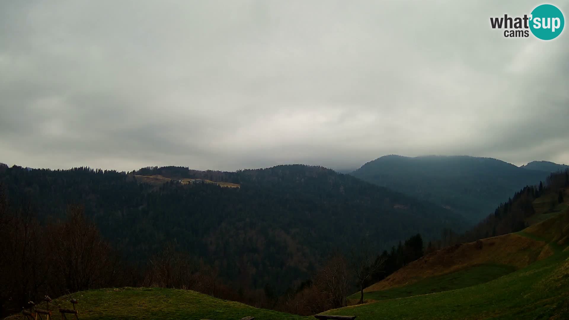 Spletna kamera Brunarica Dražgoše – Pogled v živo na Ratitovec (1666 m)
