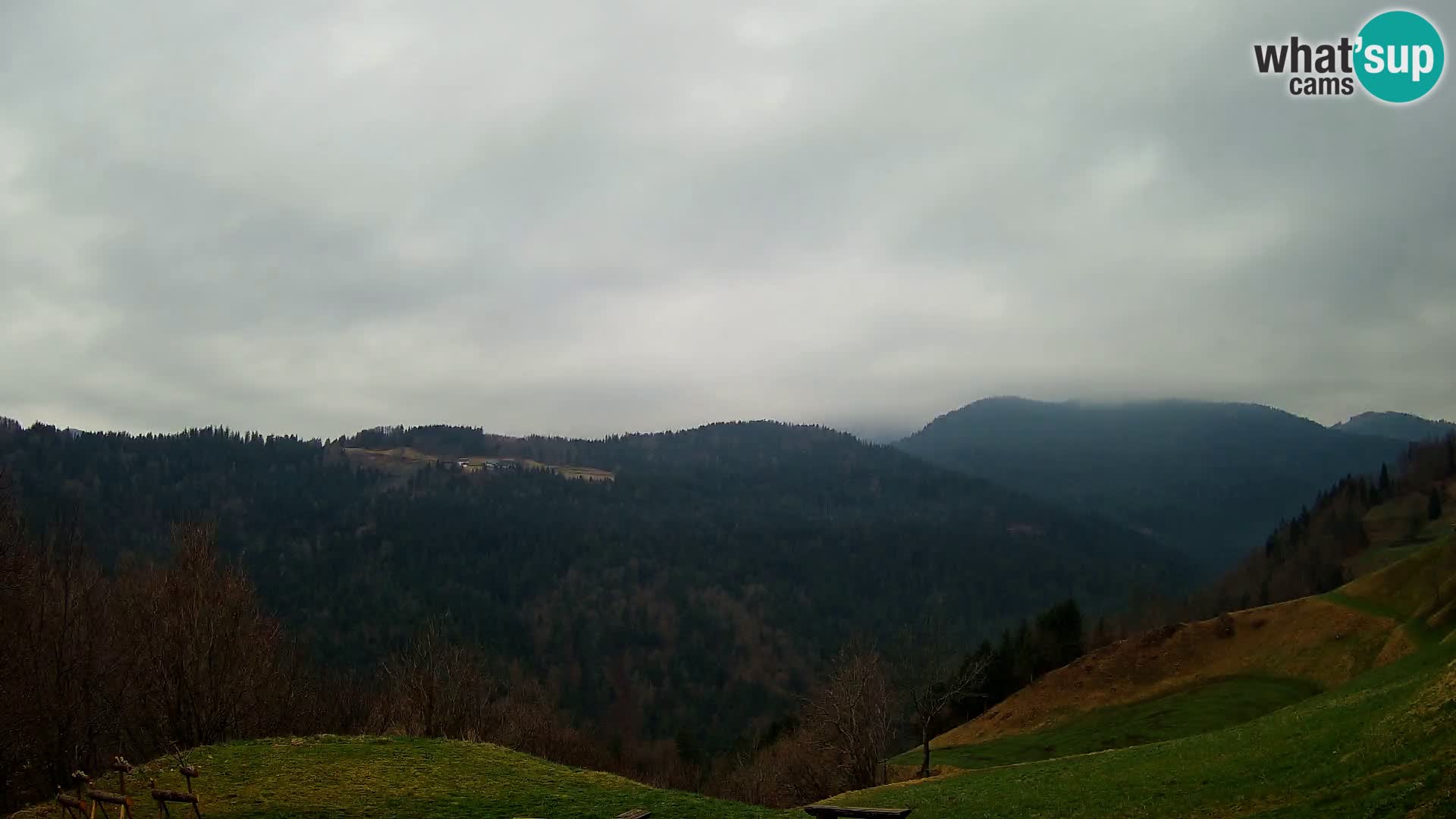 Spletna kamera Brunarica Dražgoše – Pogled v živo na Ratitovec (1666 m)