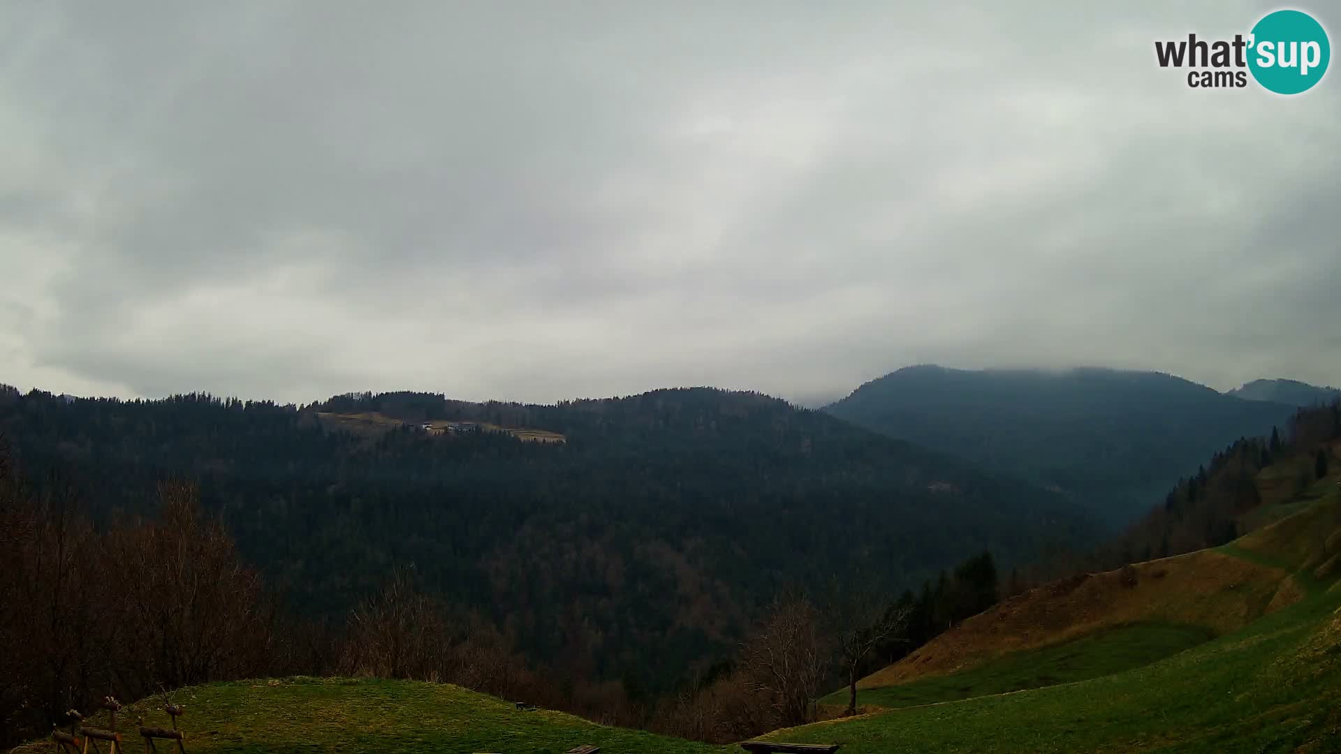 Webcam Brunarica Dražgoše – Live View of Ratitovec (1666 m)