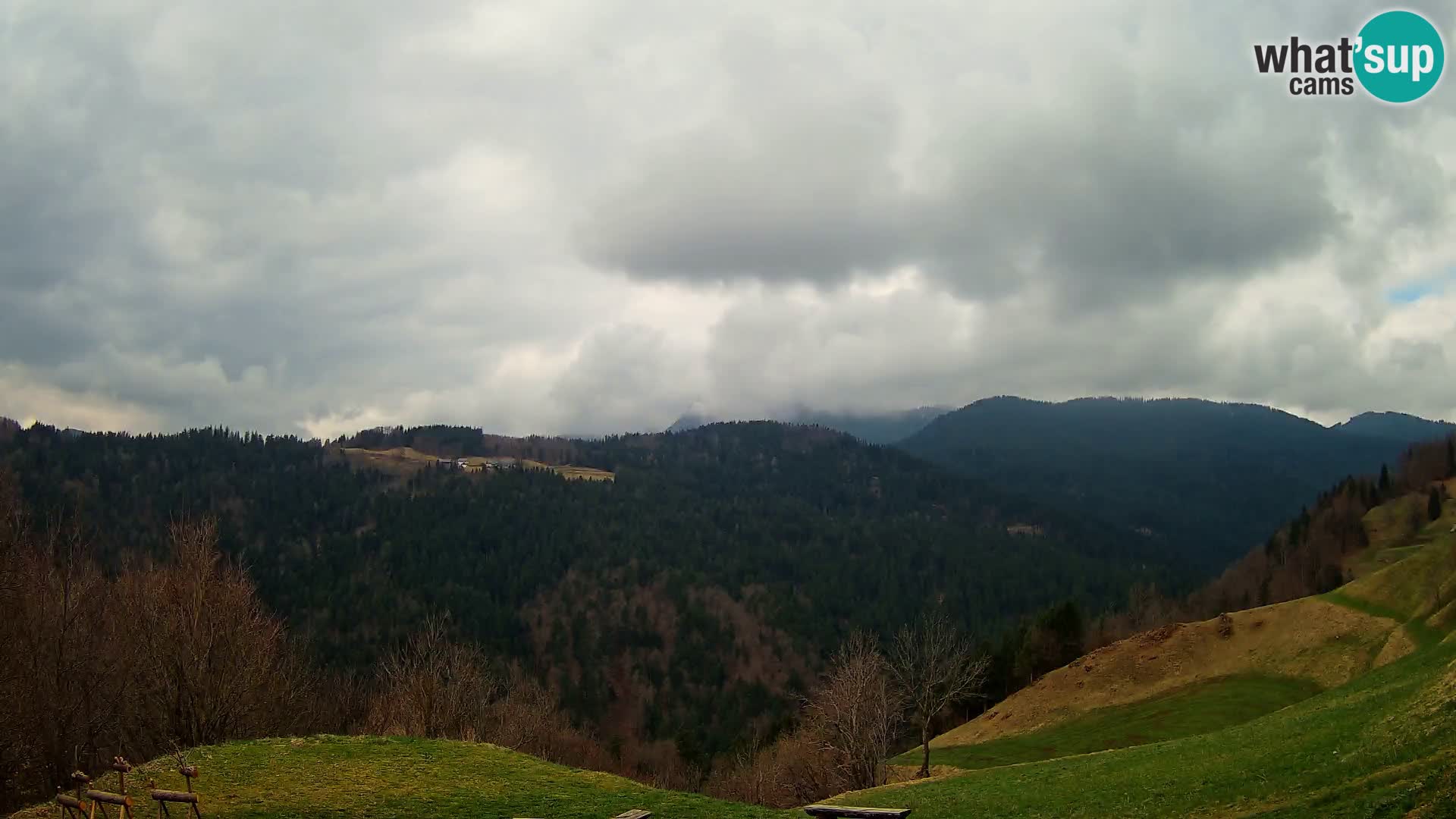 Webcam Brunarica Dražgoše – Live View of Ratitovec (1666 m)