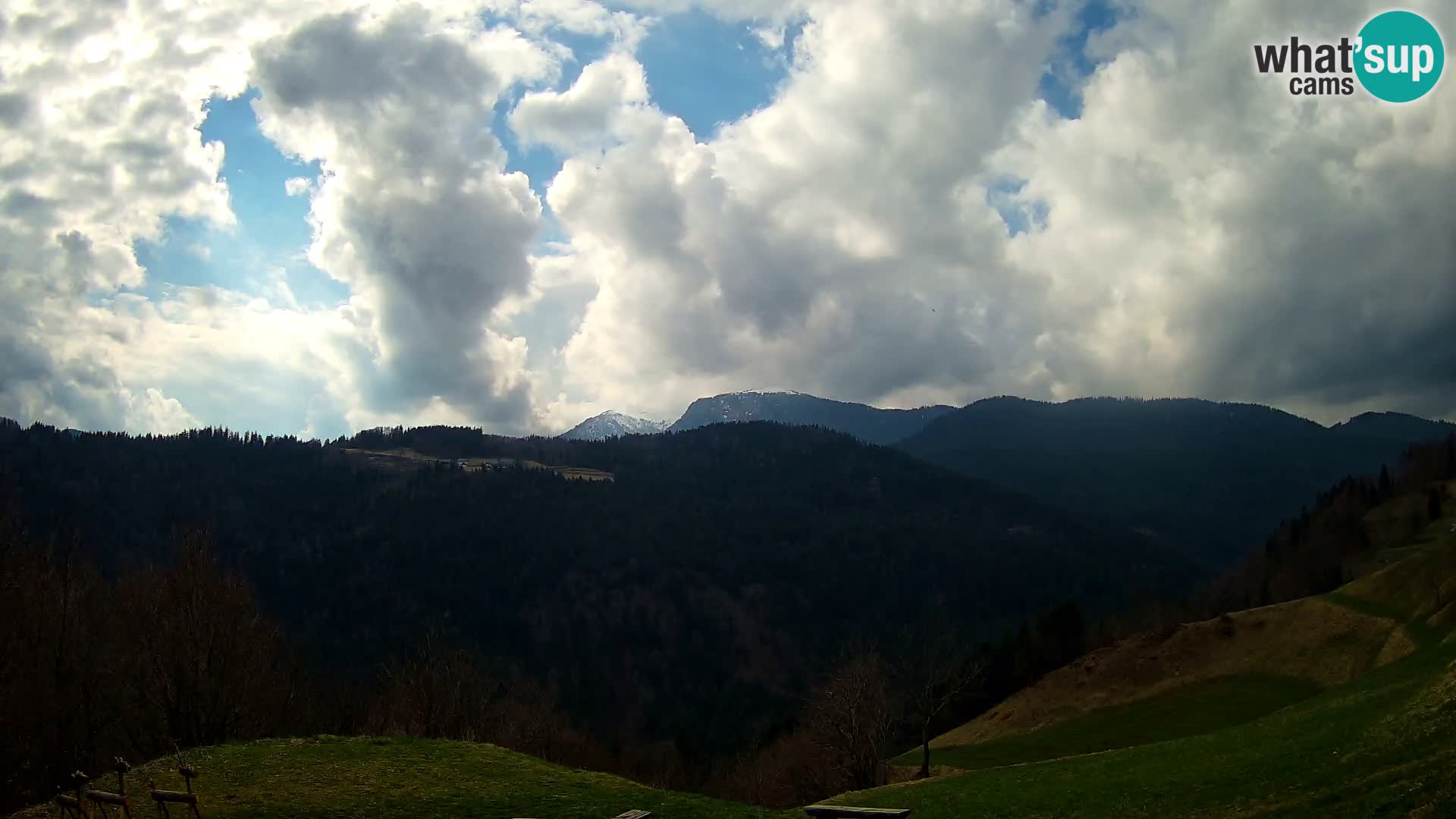 Webcam Brunarica Dražgoše – Vista live sul Ratitovec (1666 m)