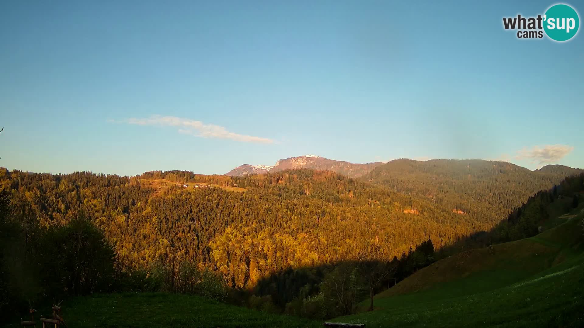 Spletna kamera Brunarica Dražgoše – Pogled v živo na Ratitovec (1666 m)