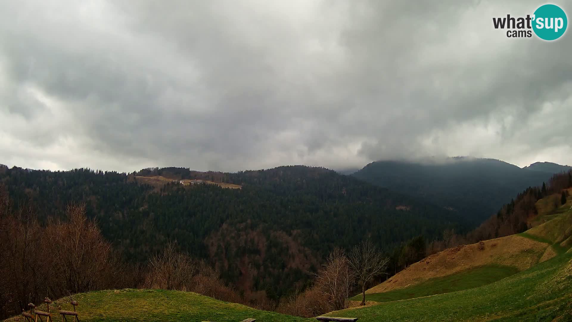 Spletna kamera Brunarica Dražgoše – Pogled v živo na Ratitovec (1666 m)