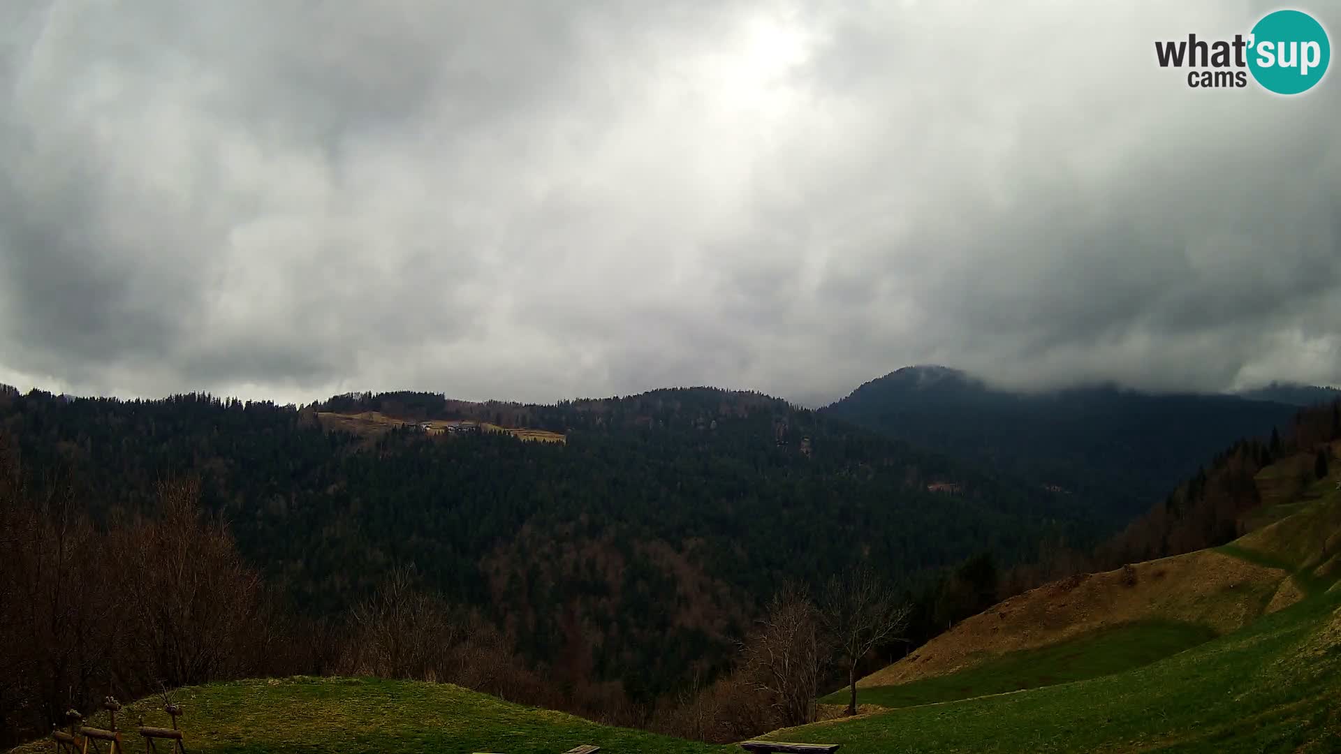 Spletna kamera Brunarica Dražgoše – Pogled v živo na Ratitovec (1666 m)