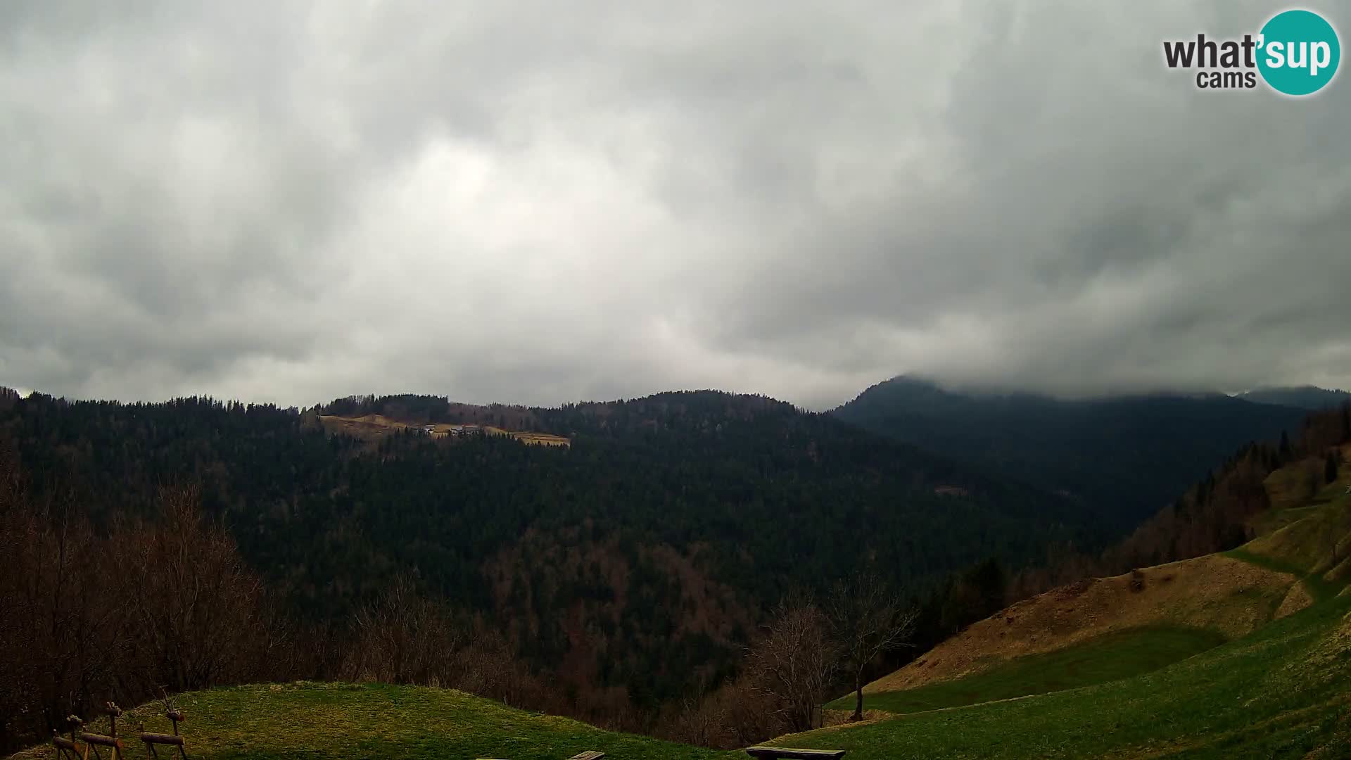 Webcam Brunarica Dražgoše – Vista live sul Ratitovec (1666 m)