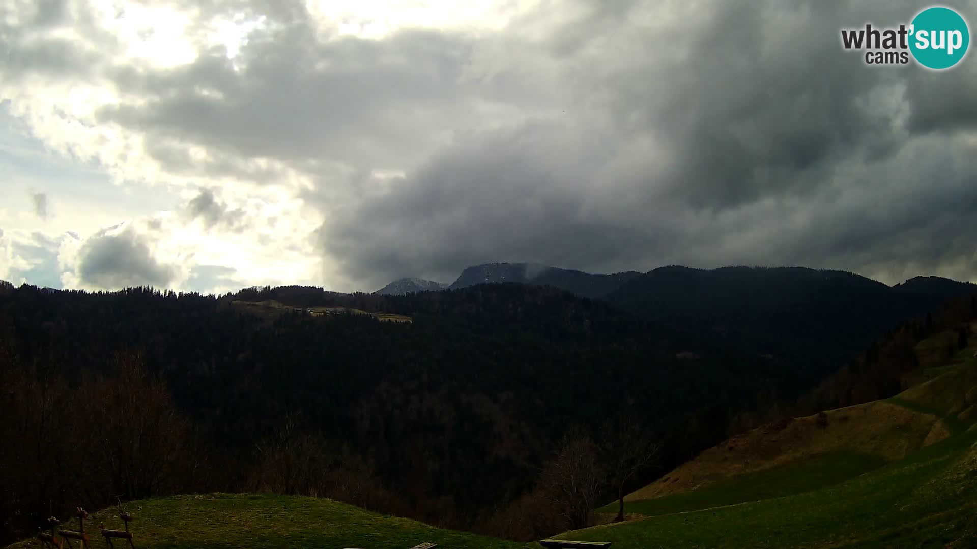 Spletna kamera Brunarica Dražgoše – Pogled v živo na Ratitovec (1666 m)