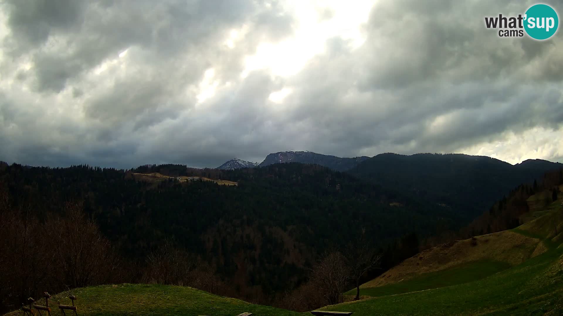 Spletna kamera Brunarica Dražgoše – Pogled v živo na Ratitovec (1666 m)