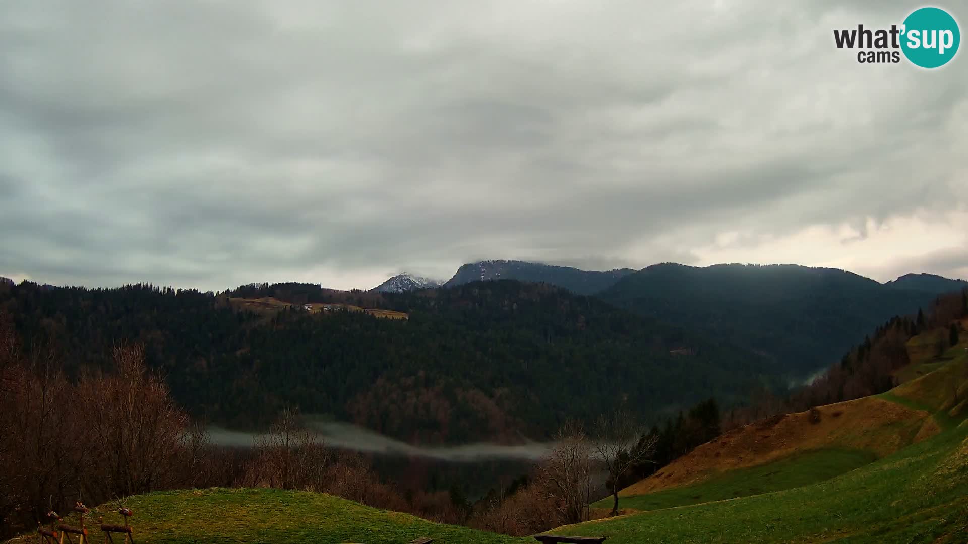 Webcam Brunarica Dražgoše – Live View of Ratitovec (1666 m)