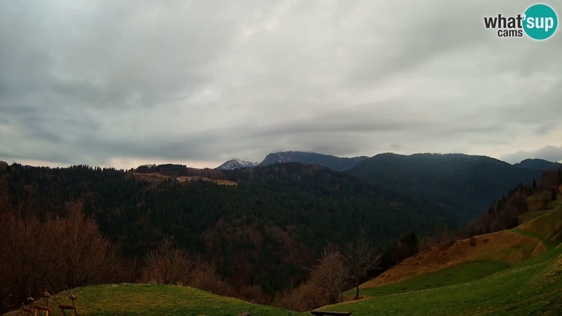 Spletna kamera Brunarica Dražgoše – Pogled v živo na Ratitovec (1666 m)