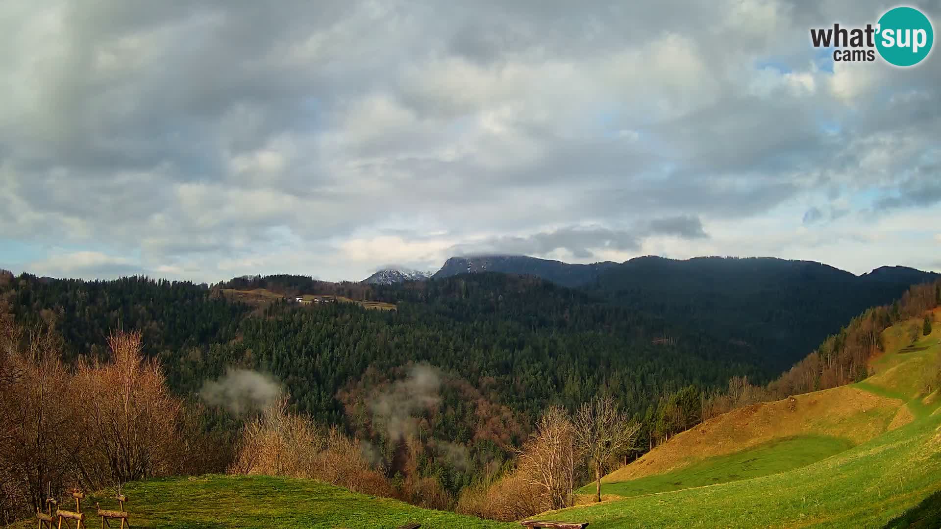 Spletna kamera Brunarica Dražgoše – Pogled v živo na Ratitovec (1666 m)