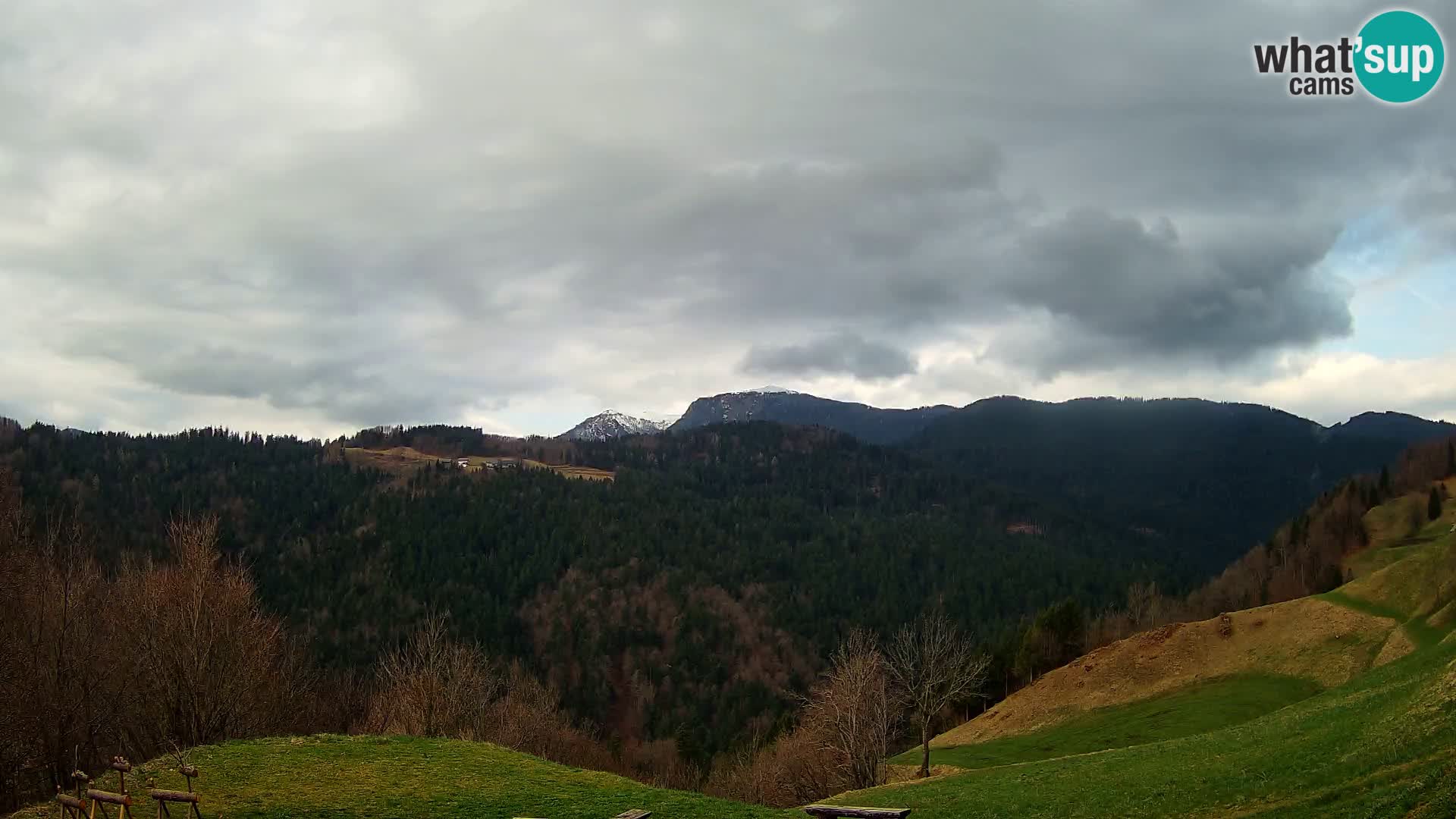 Webcam Brunarica Dražgoše – Vista live sul Ratitovec (1666 m)