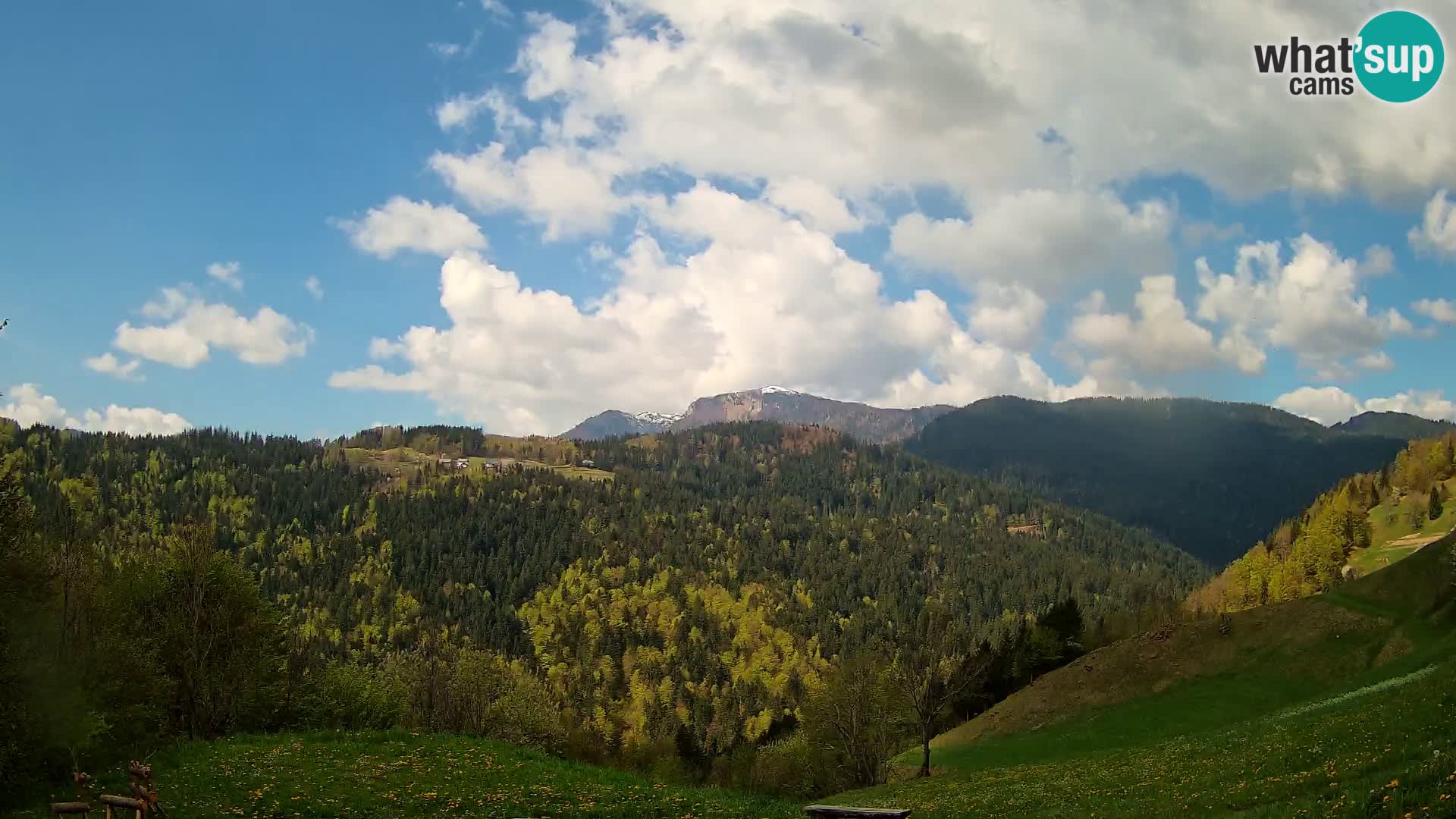 Spletna kamera Brunarica Dražgoše – Pogled v živo na Ratitovec (1666 m)