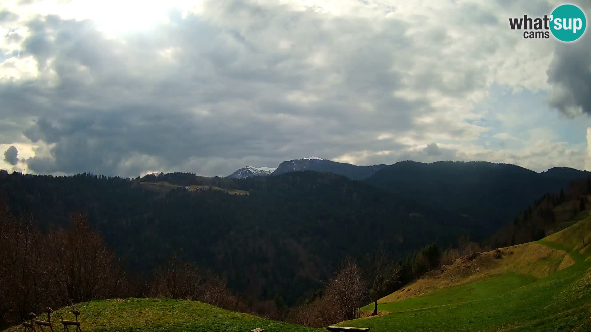 Webcam Brunarica Dražgoše – Live View of Ratitovec (1666 m)
