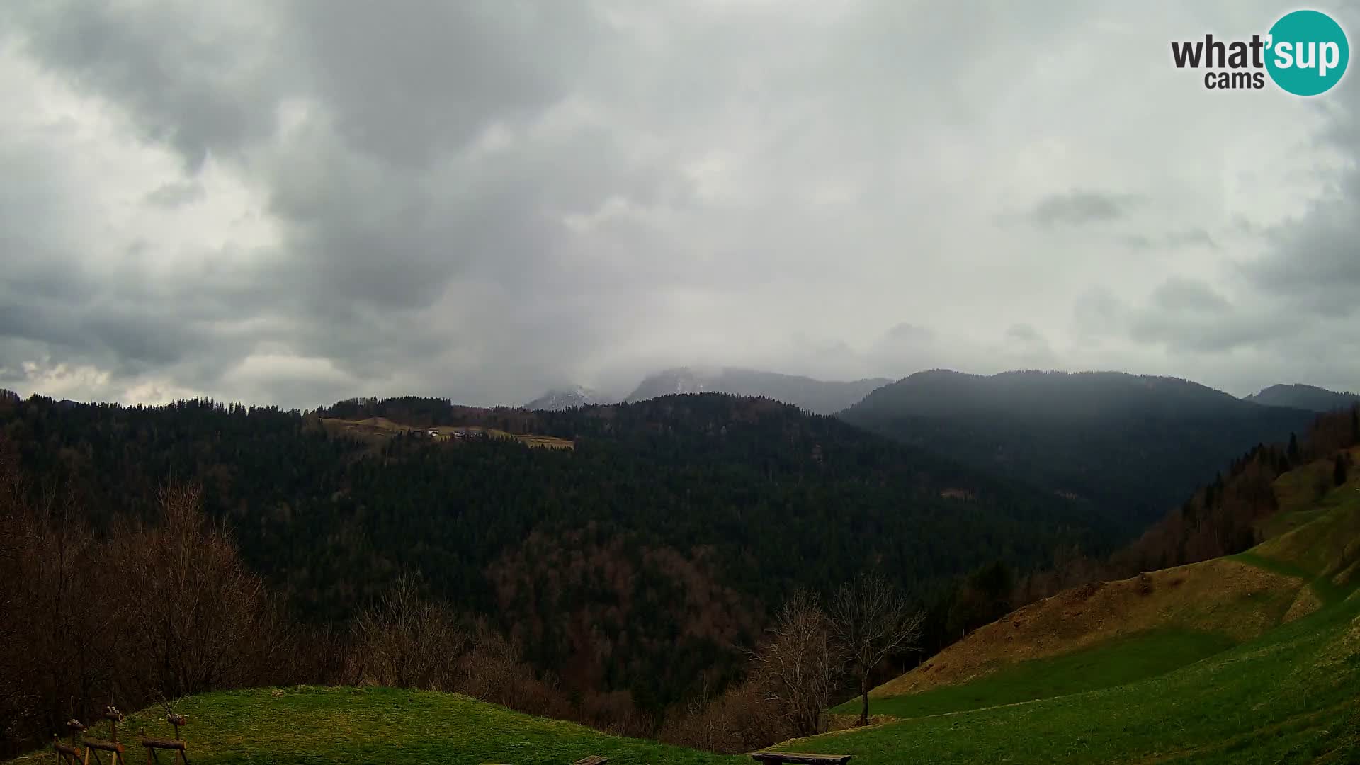 Spletna kamera Brunarica Dražgoše – Pogled v živo na Ratitovec (1666 m)