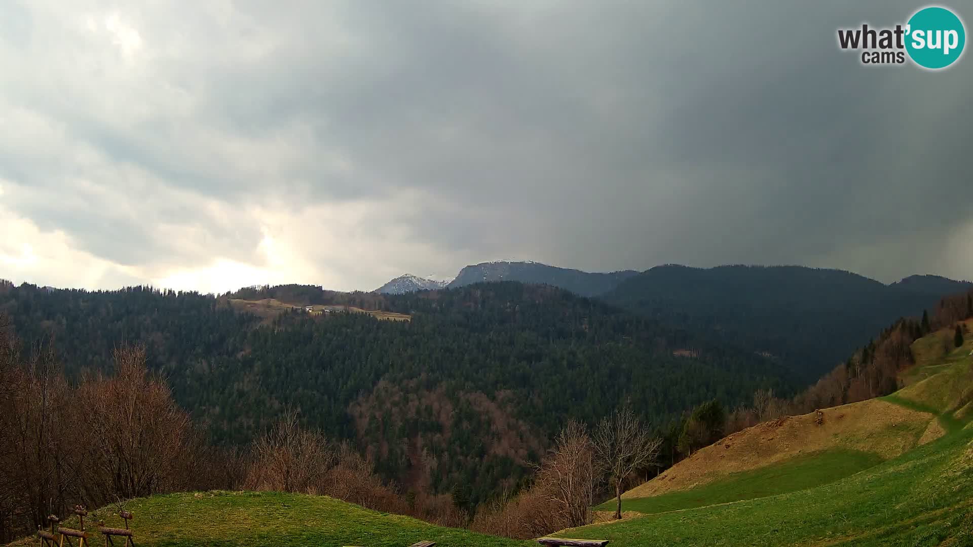 Webcam Brunarica Dražgoše – Live View of Ratitovec (1666 m)