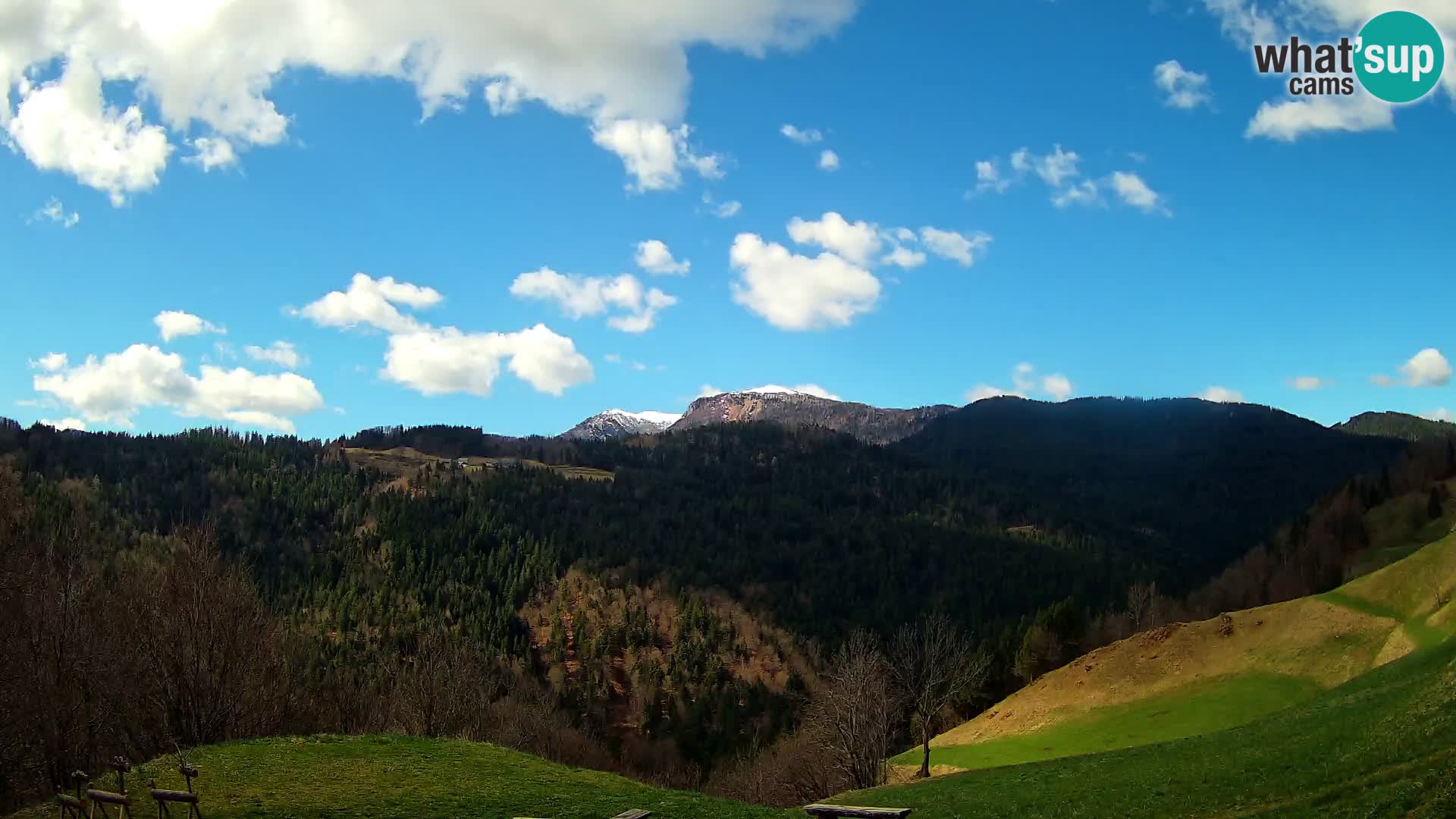 Spletna kamera Brunarica Dražgoše – Pogled v živo na Ratitovec (1666 m)