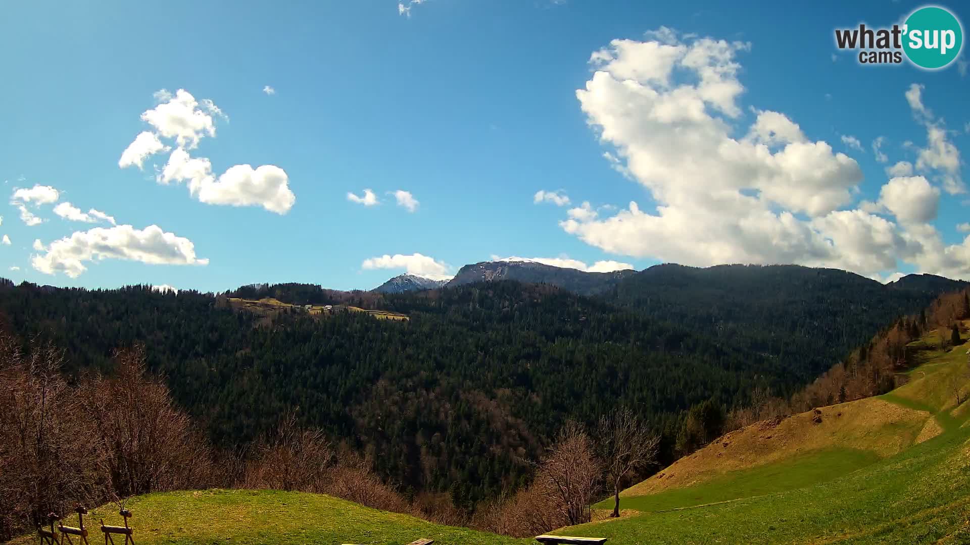 Spletna kamera Brunarica Dražgoše – Pogled v živo na Ratitovec (1666 m)