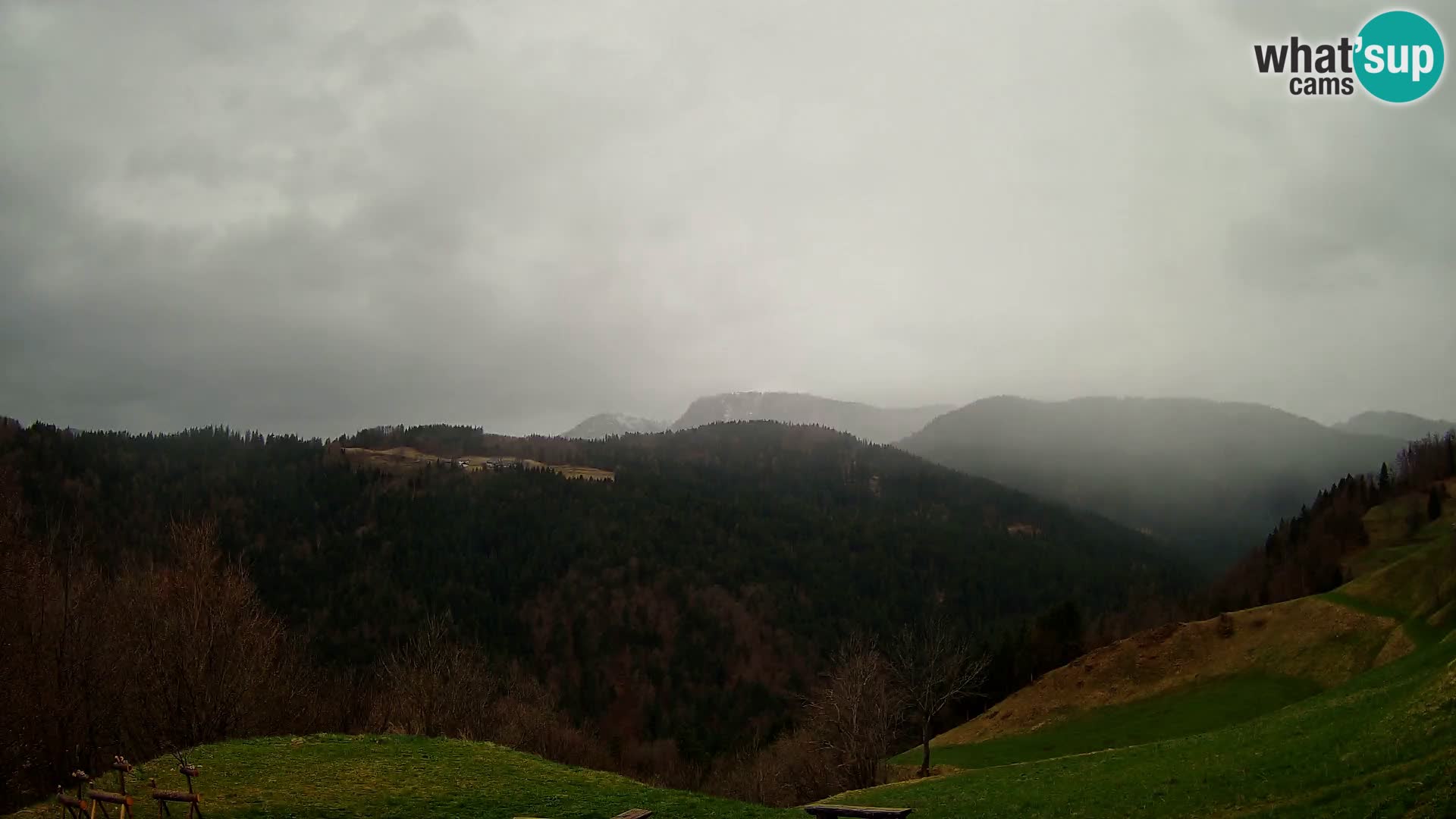 Webcam Brunarica Dražgoše – Live View of Ratitovec (1666 m)