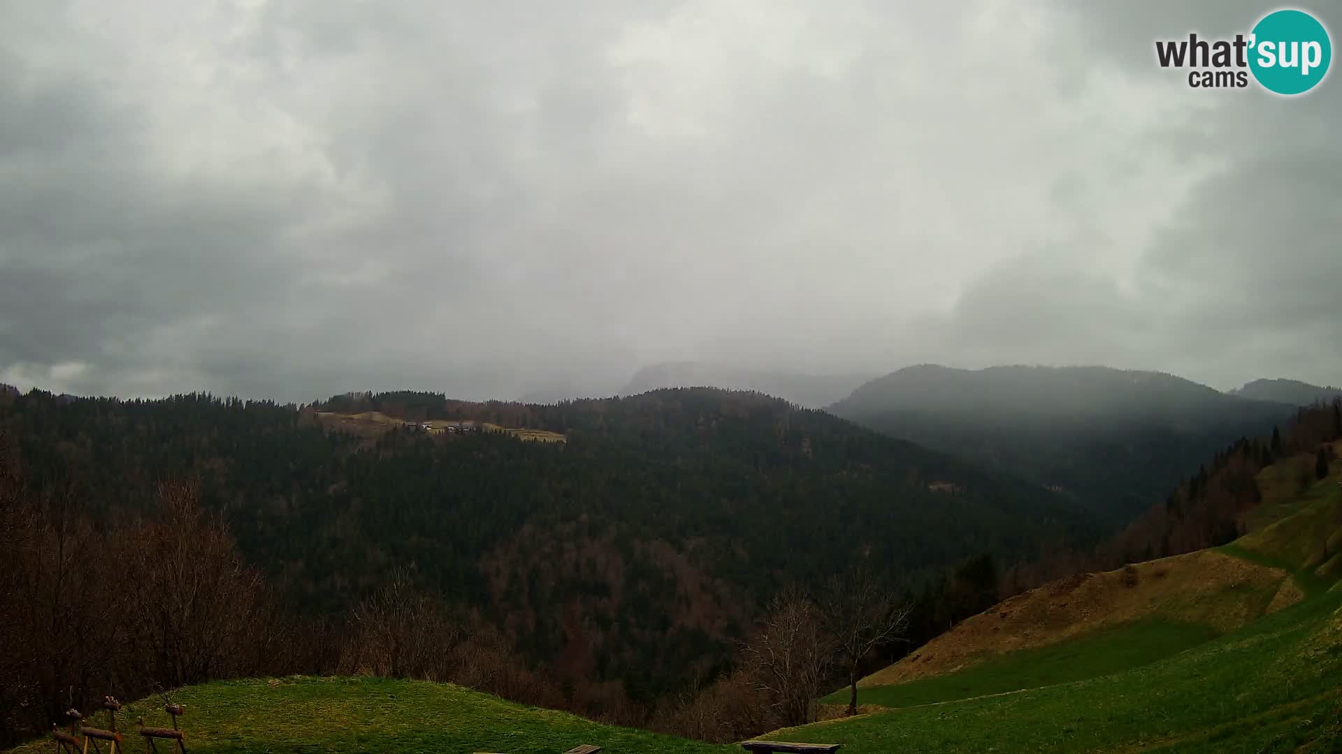Webcam Brunarica Dražgoše – Live View of Ratitovec (1666 m)