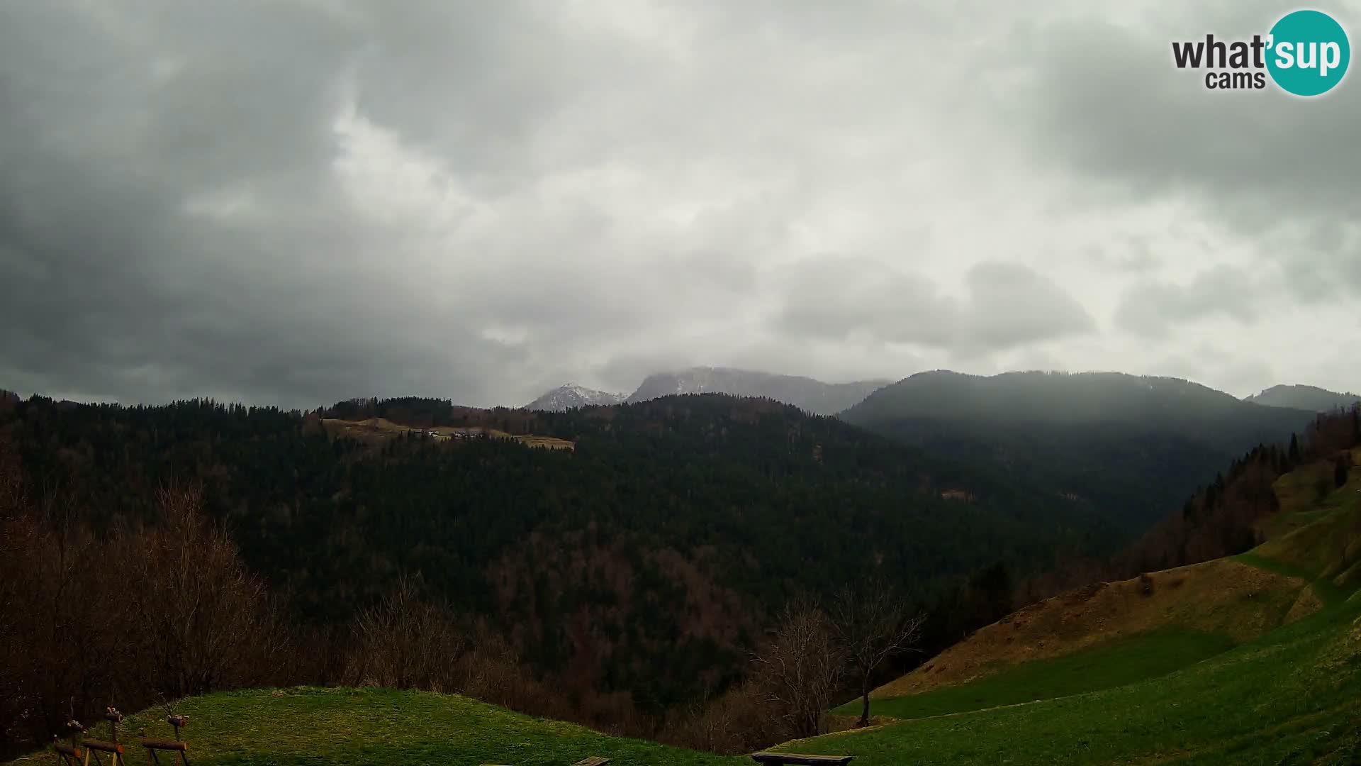 Webcam Brunarica Dražgoše – Vista live sul Ratitovec (1666 m)