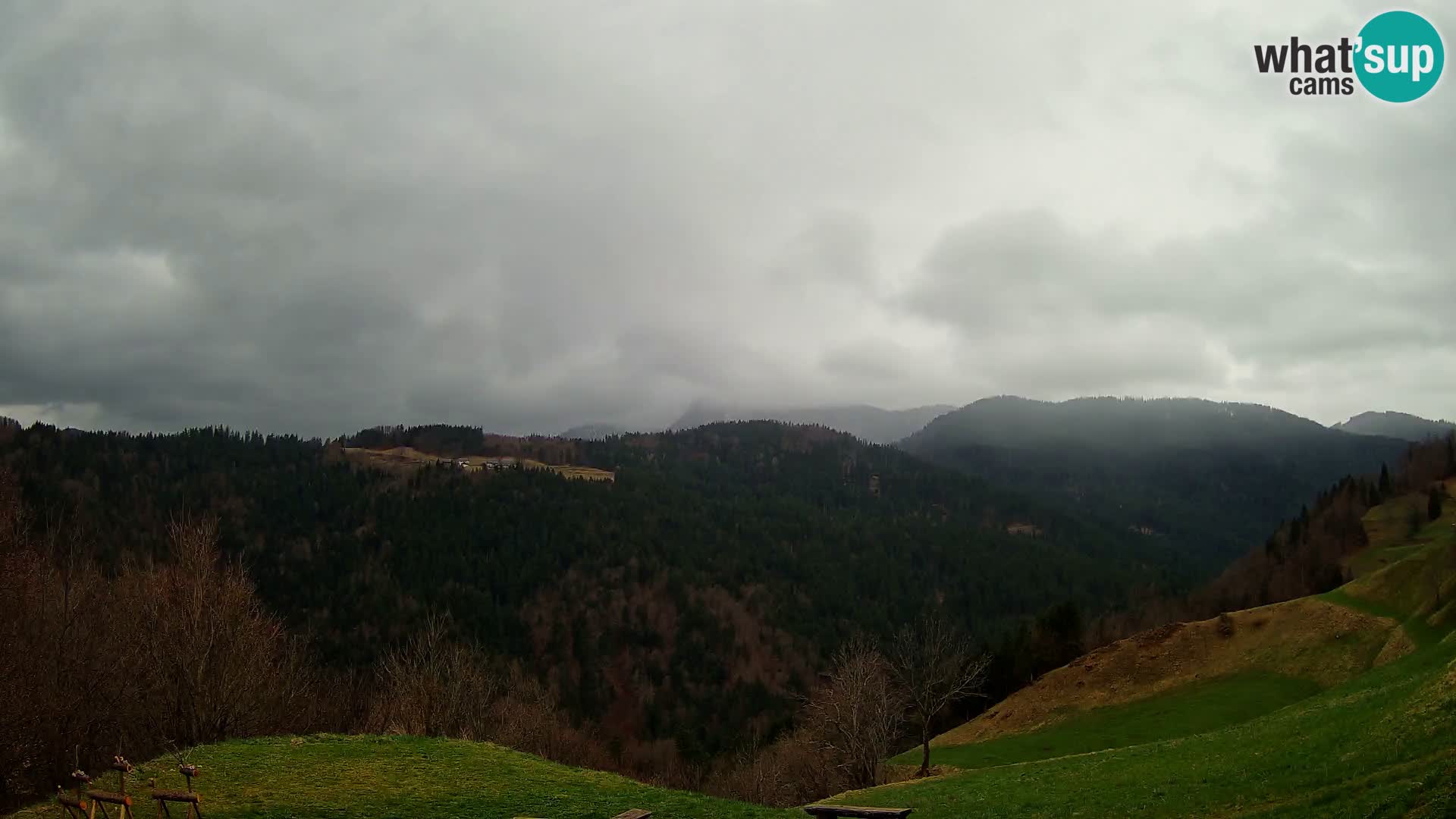 Spletna kamera Brunarica Dražgoše – Pogled v živo na Ratitovec (1666 m)