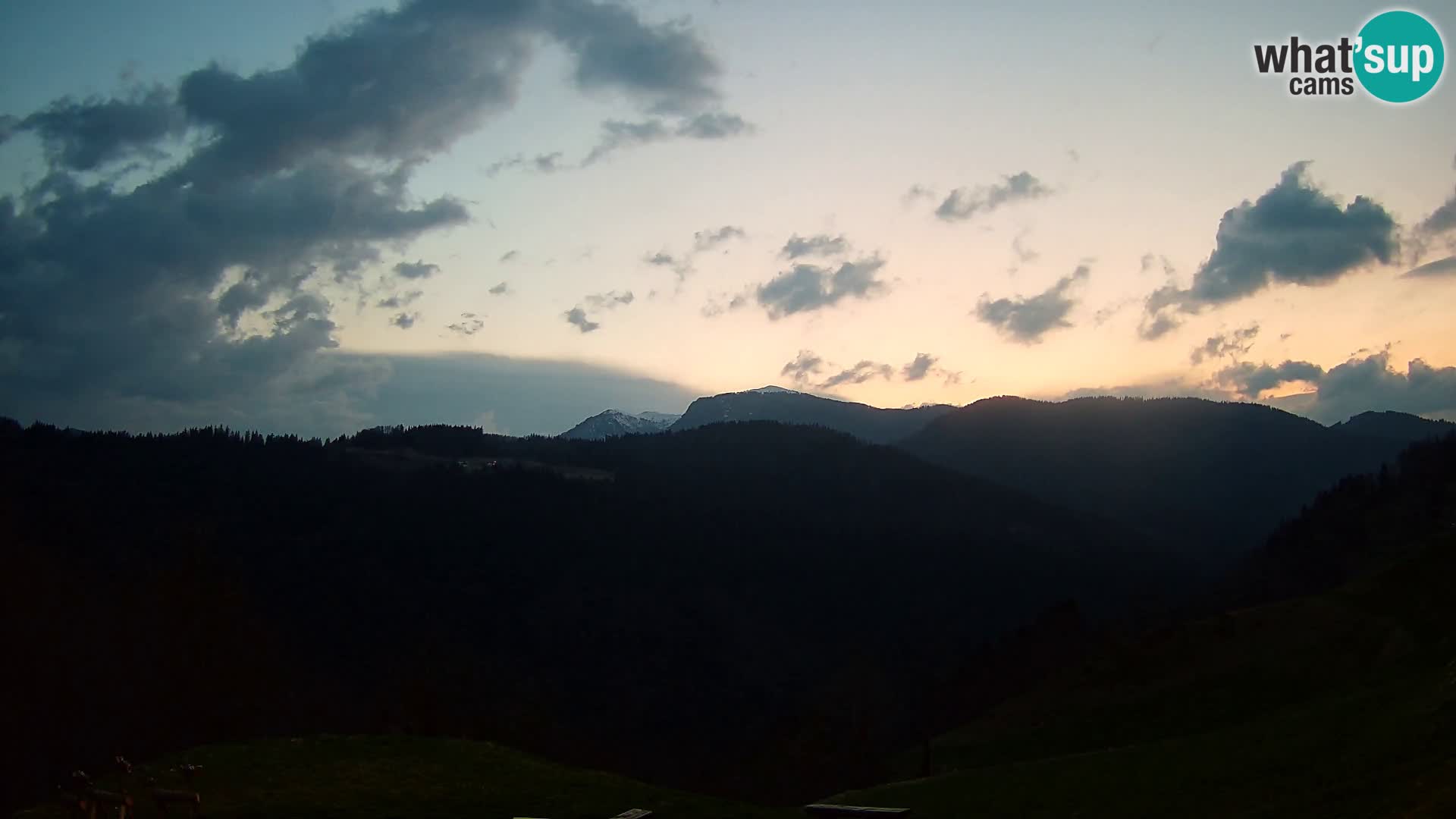 Spletna kamera Brunarica Dražgoše – Pogled v živo na Ratitovec (1666 m)