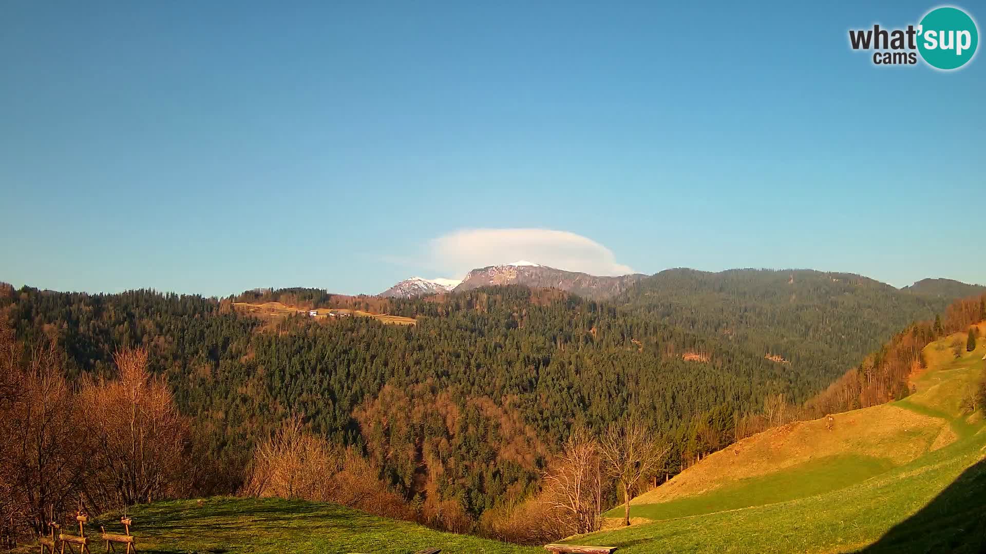 Webcam Brunarica Dražgoše – Live View of Ratitovec (1666 m)