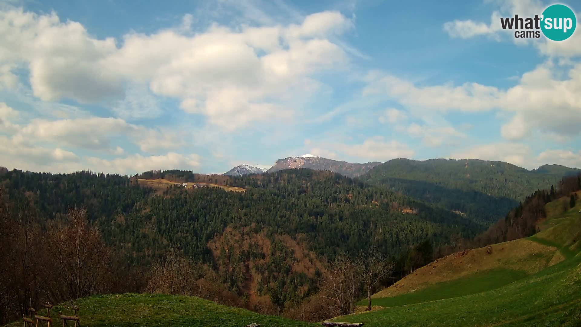 Spletna kamera Brunarica Dražgoše – Pogled v živo na Ratitovec (1666 m)